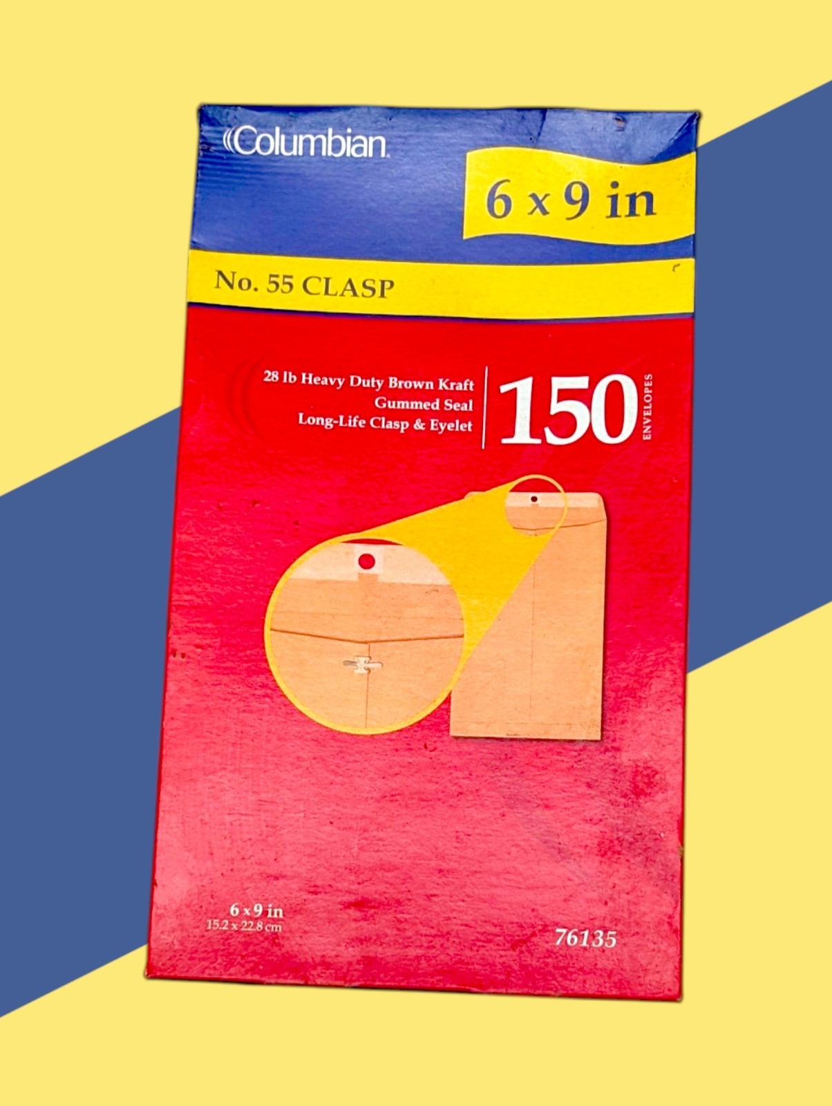 Box of 150 COLUMBIAN Heavy Duty CLASP Brown KRAFT Envelopes 6×9″ Inches 76135
