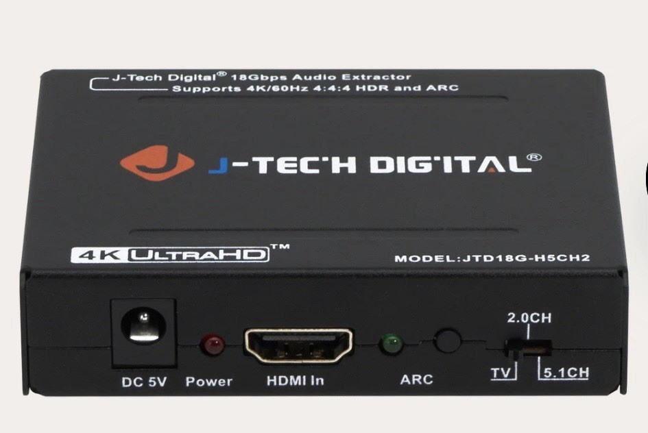 J-Tech Digital 4K 60HZ HDMI Audio Extractor SPDIF +RCA JTD18G-H5CH2 JTD-350