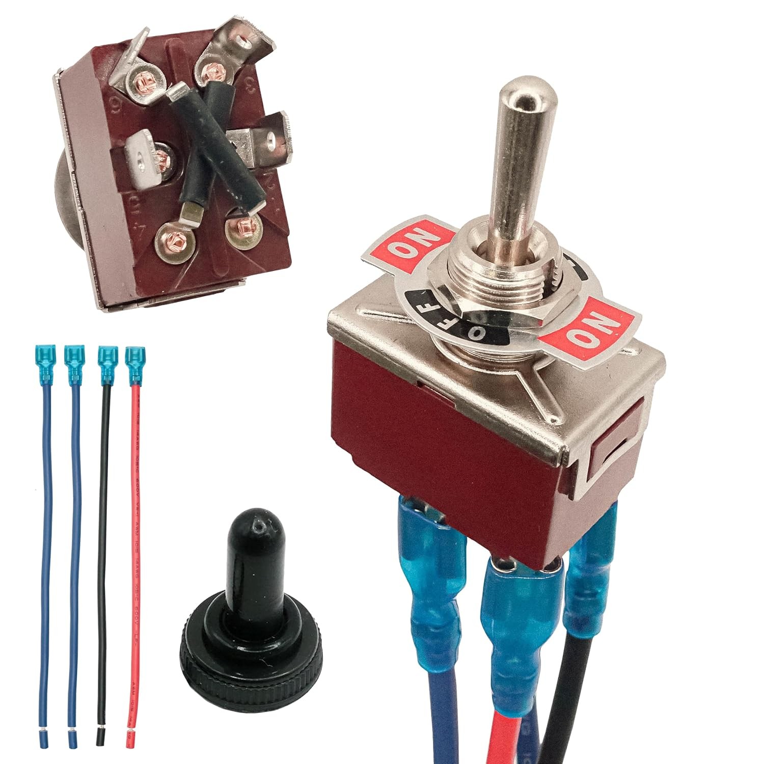 Momentary Reverse Polarity Switch 12V 30A DPDT 4 Pin On Off On Toggle Swit…