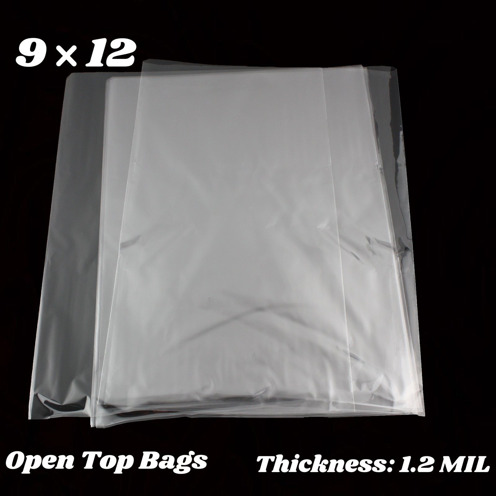9×12 Clear Plastic Bags Packing Shipping Lay Flat Open Top Poly Baggie 1.2 Mil