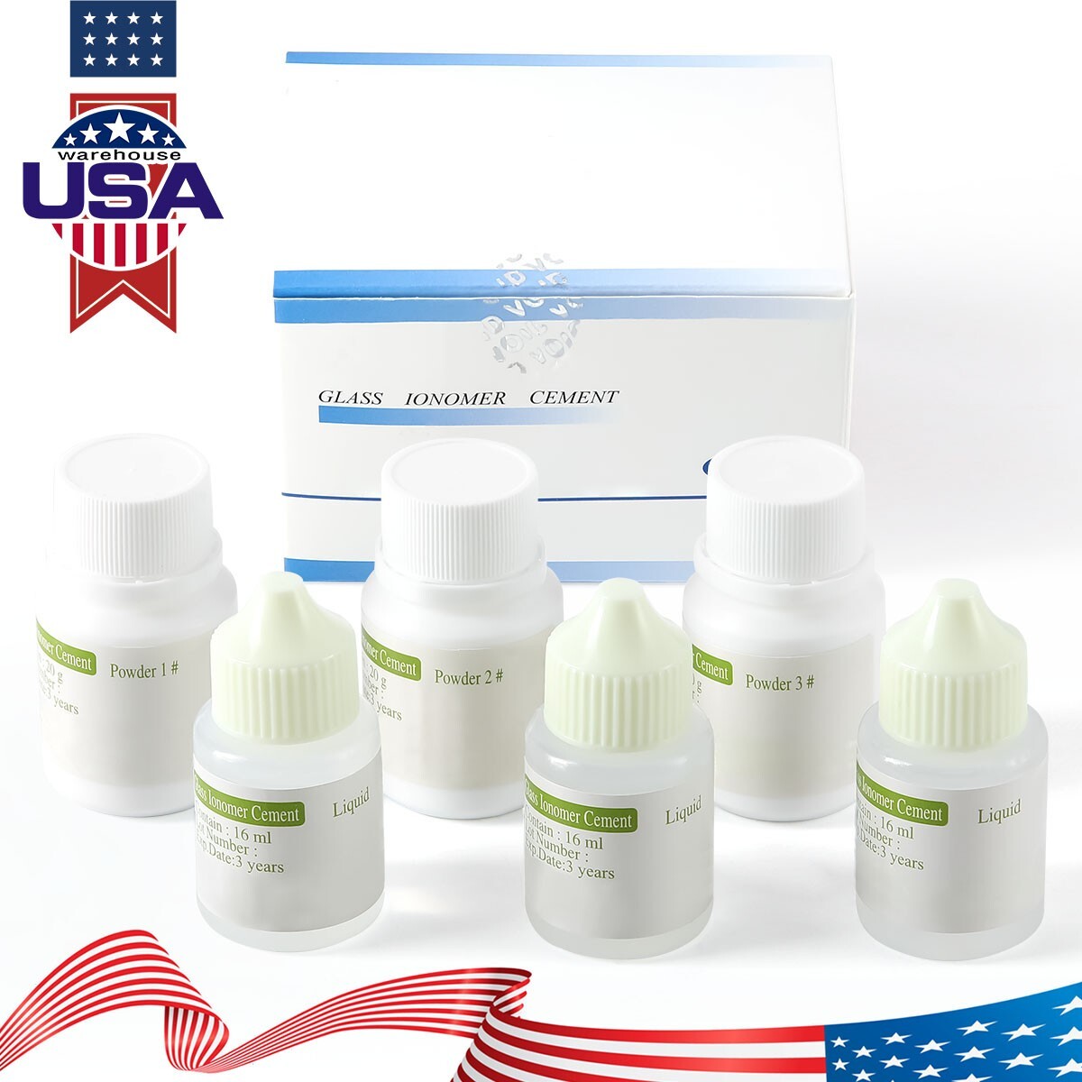 Dental Permanent Glass Ionomer Cement Crown Bridge fixing Lining Luting Glue