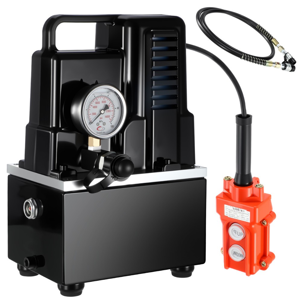 Electric 2 Stage Single Acting Hydraulic Pump 10000 PSI 110V/120V Solenoid Valve