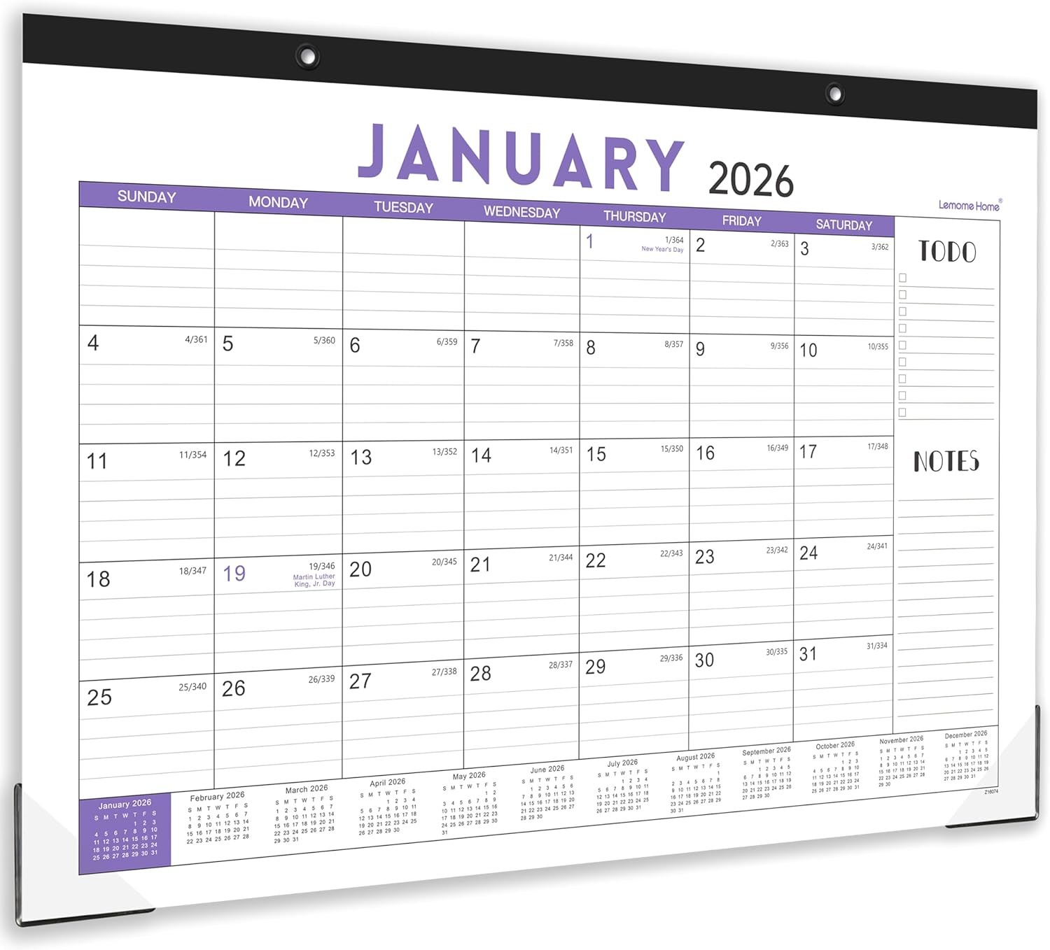 2026 Desk Calendar, 17″ x 12″ Calendar 2026, JAN x 12″, Colorful
