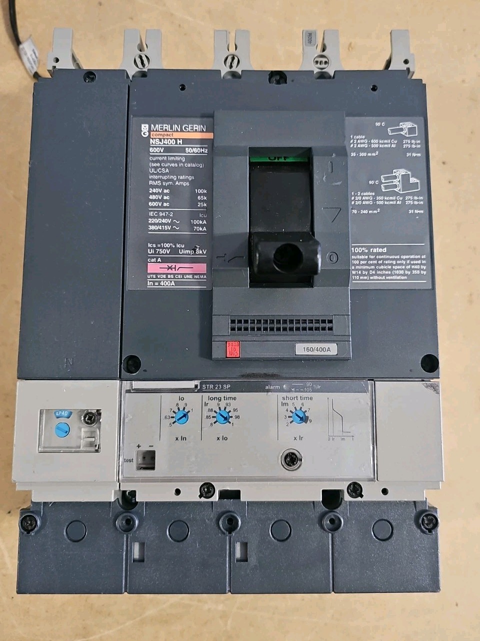 Merlin Gerin NSJ400 NSJ400 H Circuit Breaker 400A 600V 3P