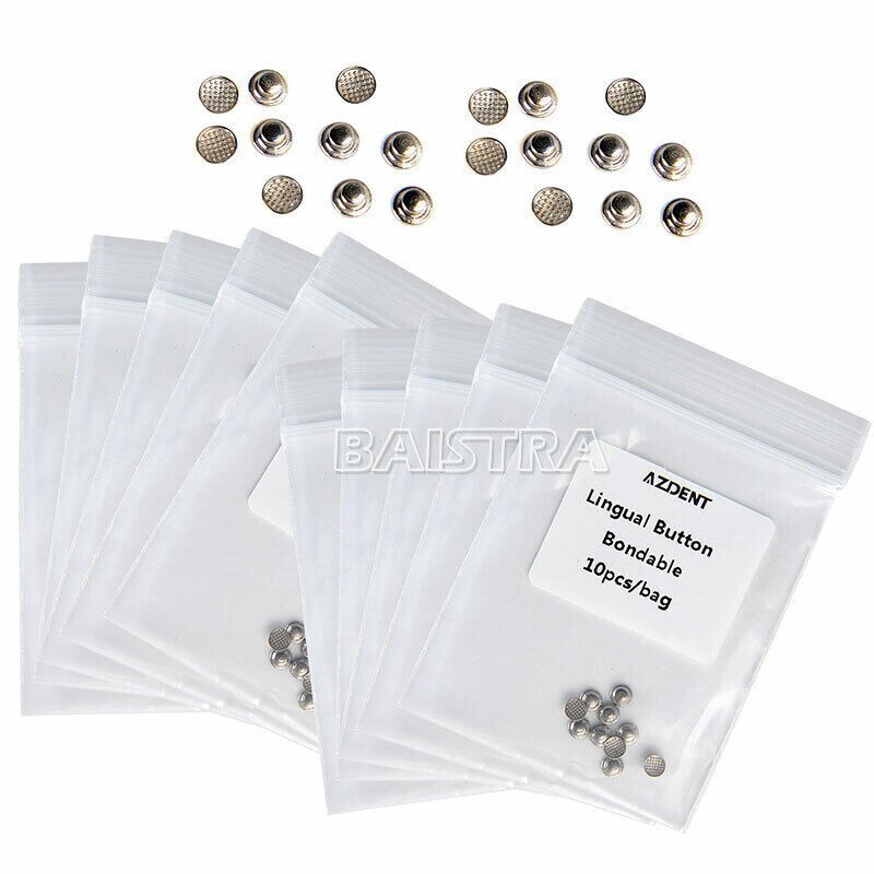 10Bags AZDENT Dental Orthodontics Lingual Buttons Round Bondable 10pcs/Kit