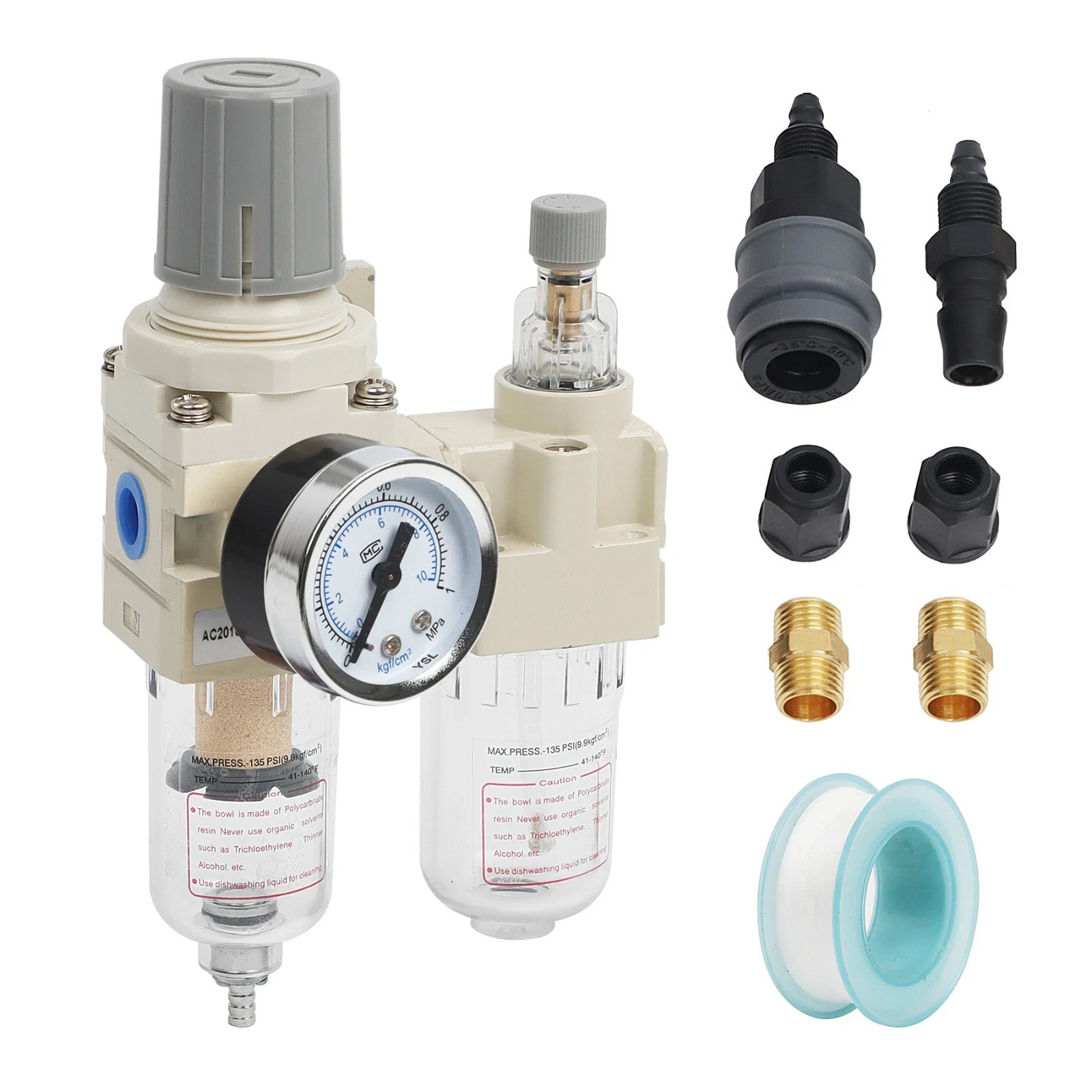 LokoCar 1/4″ NPT Compressed Air Filter Regulator Water/Oil Trap Separator