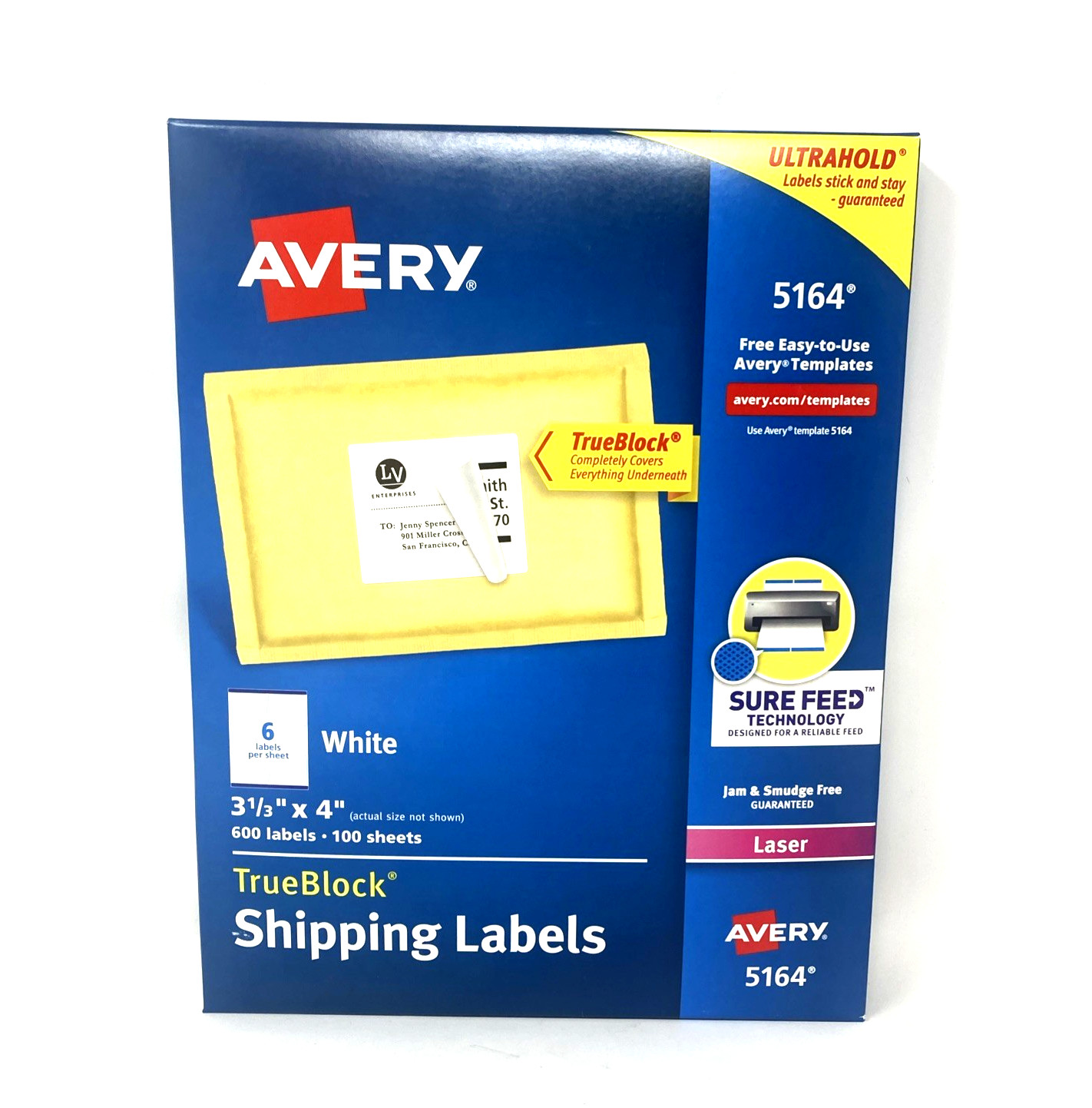 Avery Shipping Labels 5164 600 labels – 100 sheets-3 1/3” X 4”