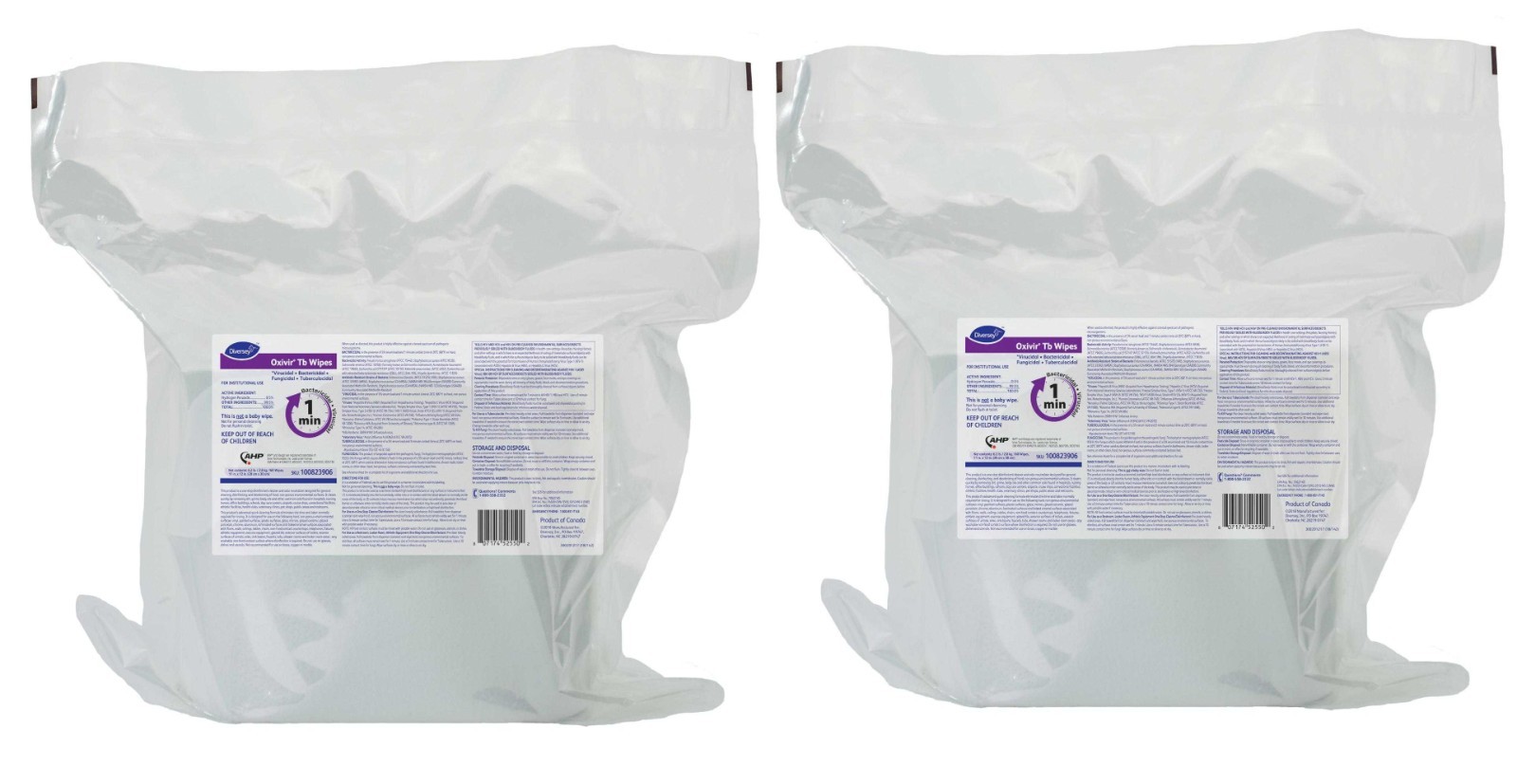 2 Bags Diversey – Oxivir Tb Cleaning Refill 10082390, 160 Wipes, EXP 11/11/2027