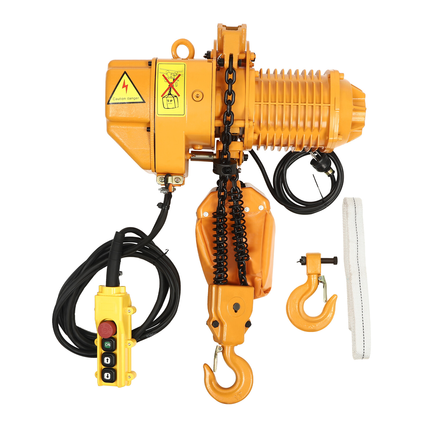 Single Phase Hoist Crane 10FT Chain 110V 1.6KW 2204LBS 1Ton Electric Chain Hoist