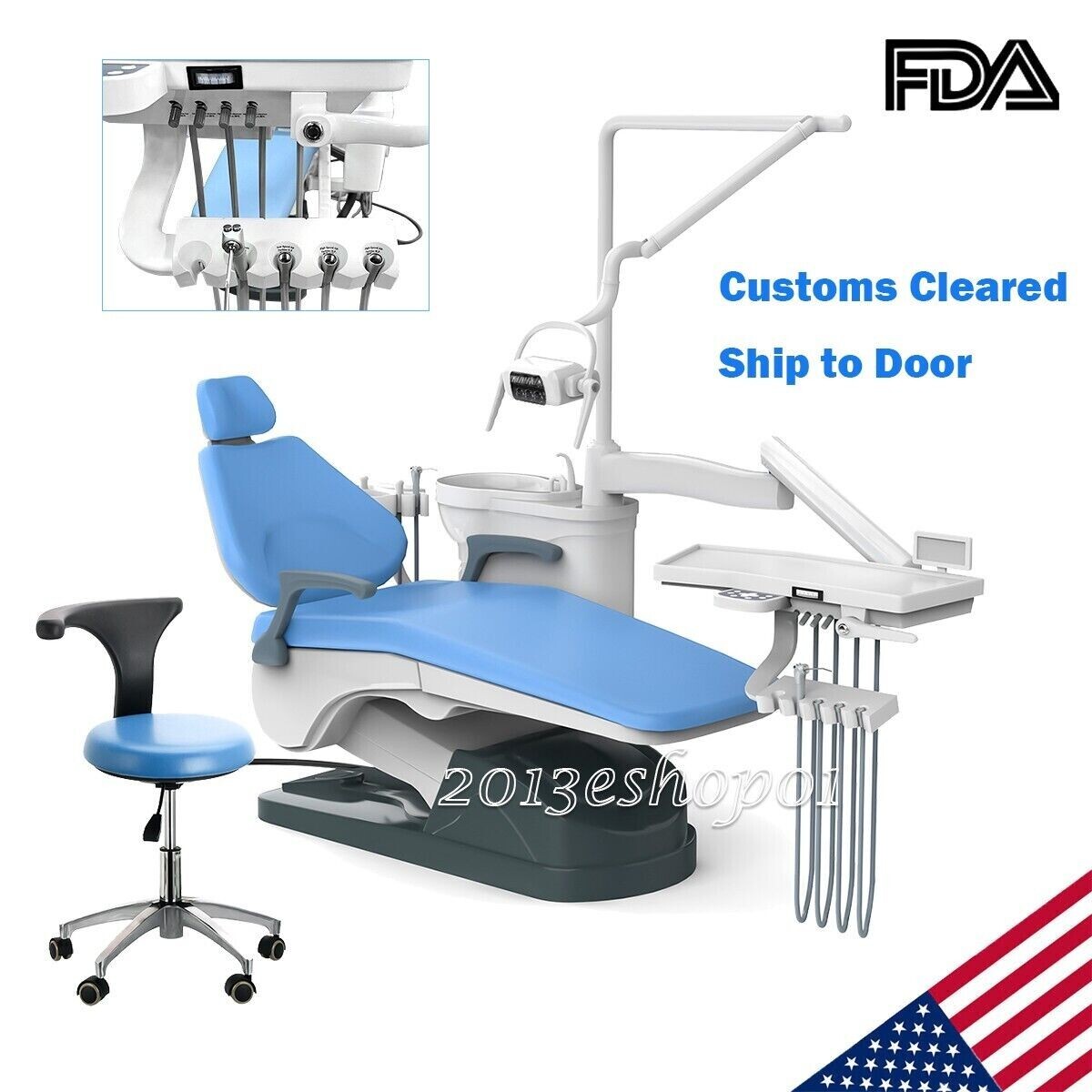 Dental Unit Chair Exam Chair FDA/Portable Delivery Unit Compressor Tool Cart