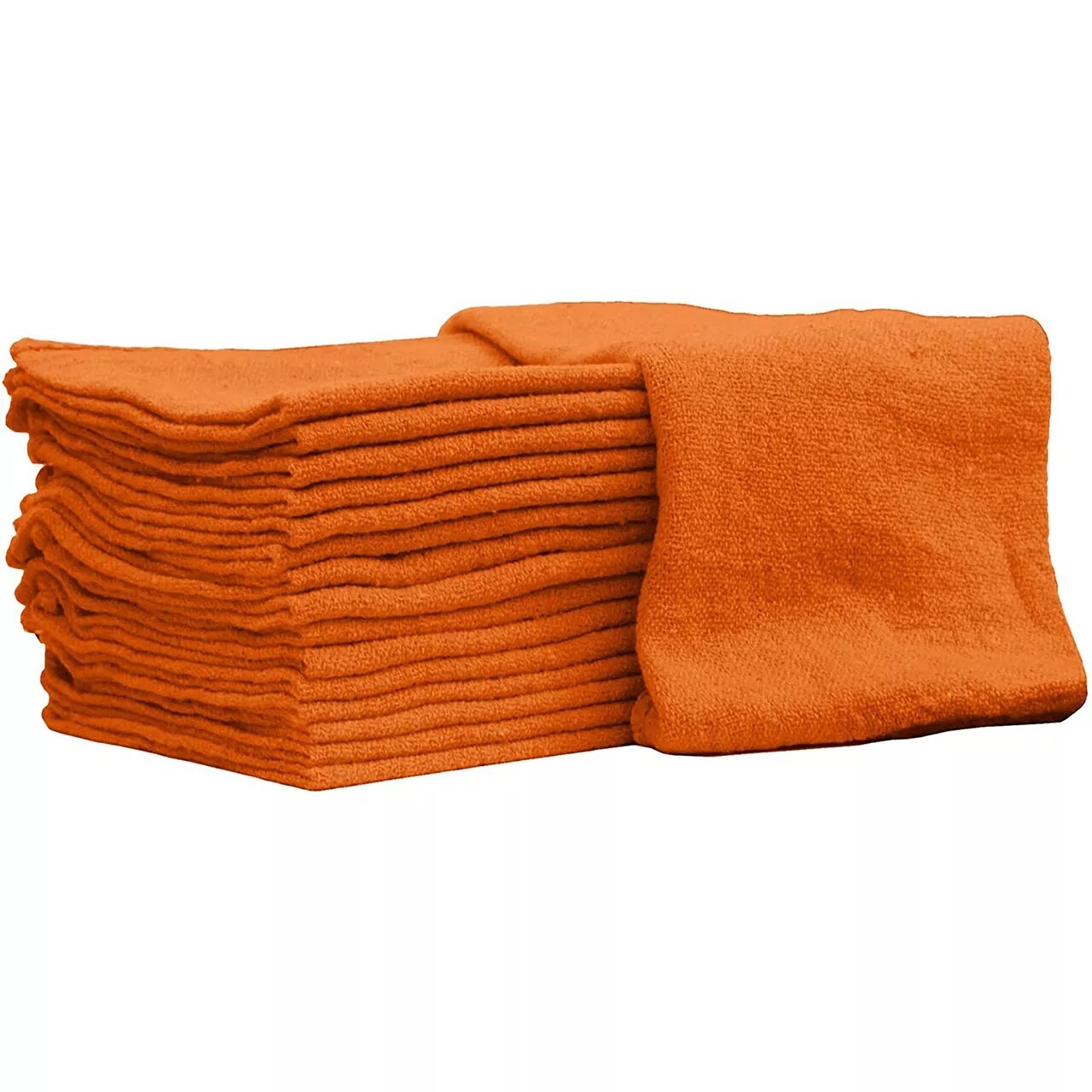 600 BULK INDUSTRIAL SHOP RAGS / CLEANING TOWELS ORANGE WITH 60 FREE SHOP TOWELS