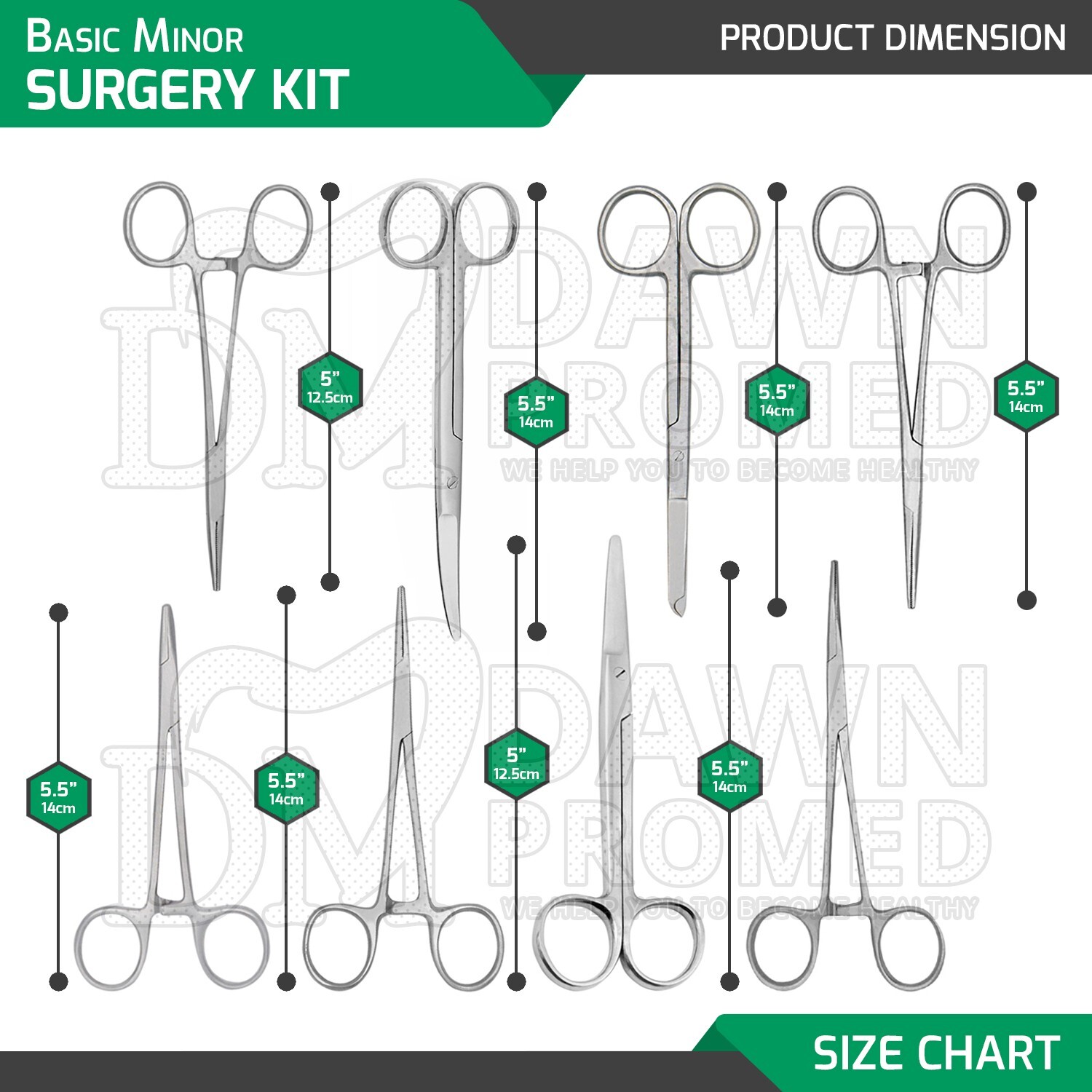 13 Pcs Basic Minor Surgery Set With Stainless Box Surgical Instruments German Gr