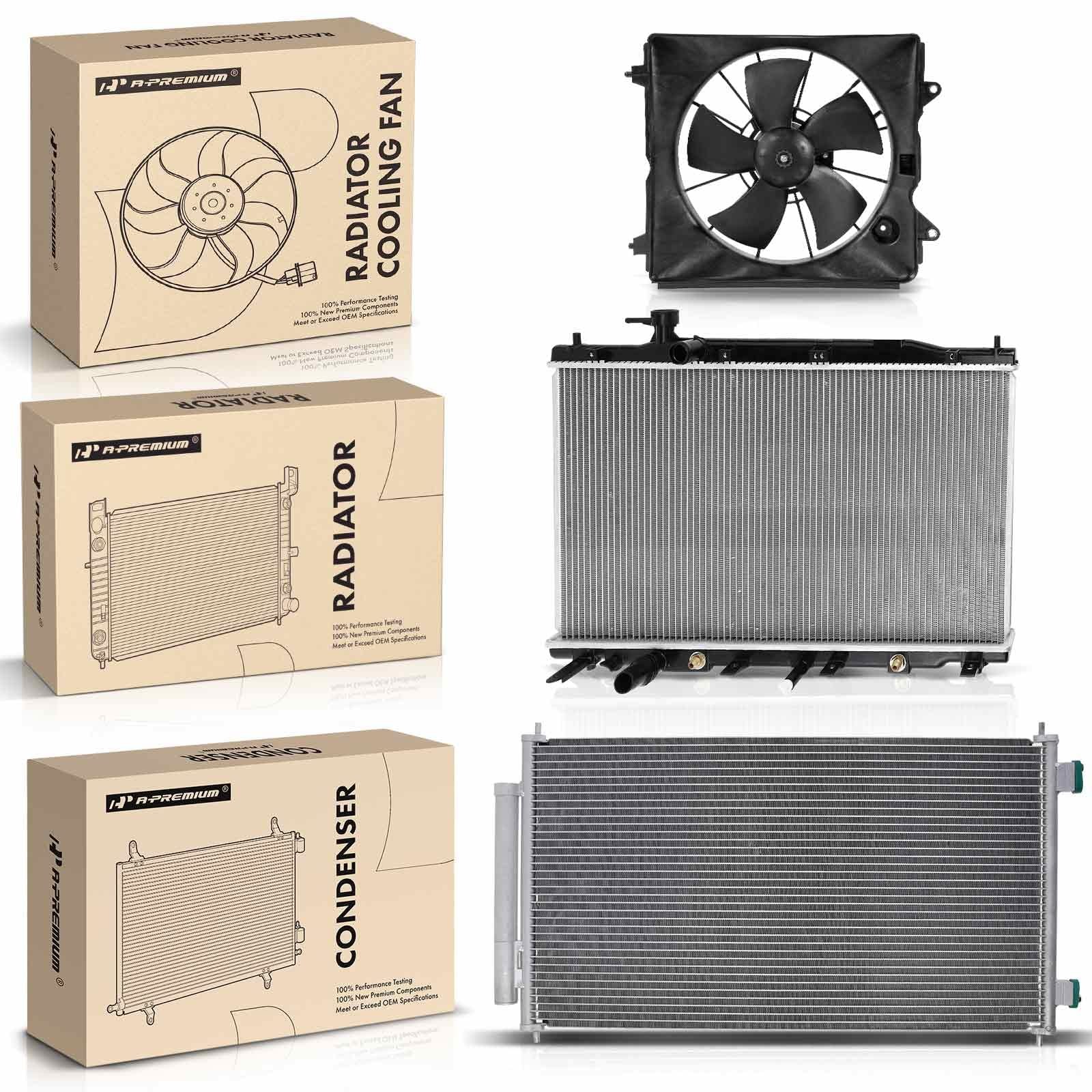 Engine Coolant Radiator & A/C Condenser & Cooling Fan Assembly
