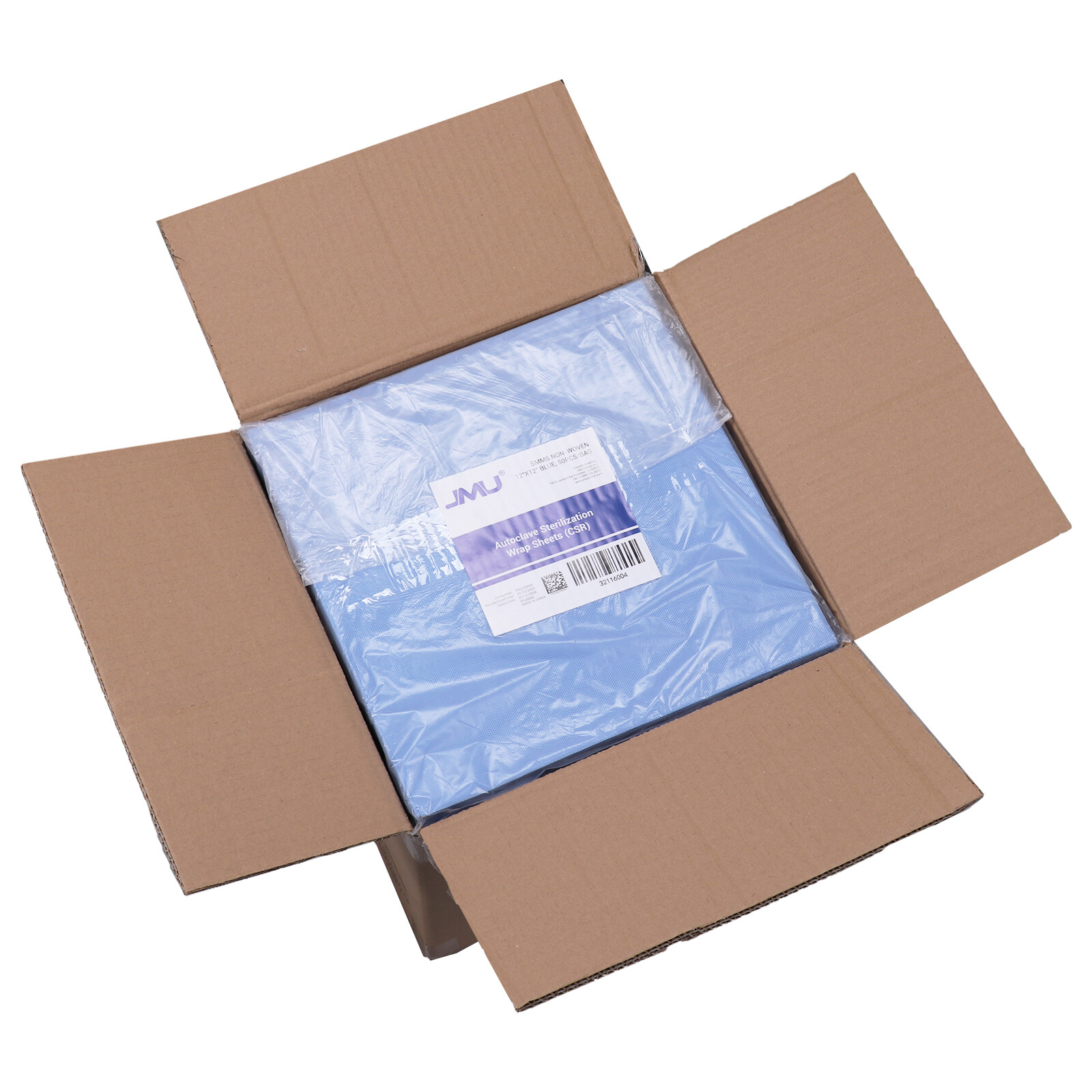 JMU Autoclavable CSR Sterilization Wraps 15″ x 15″ Blue Up to 1000/PK SMMS