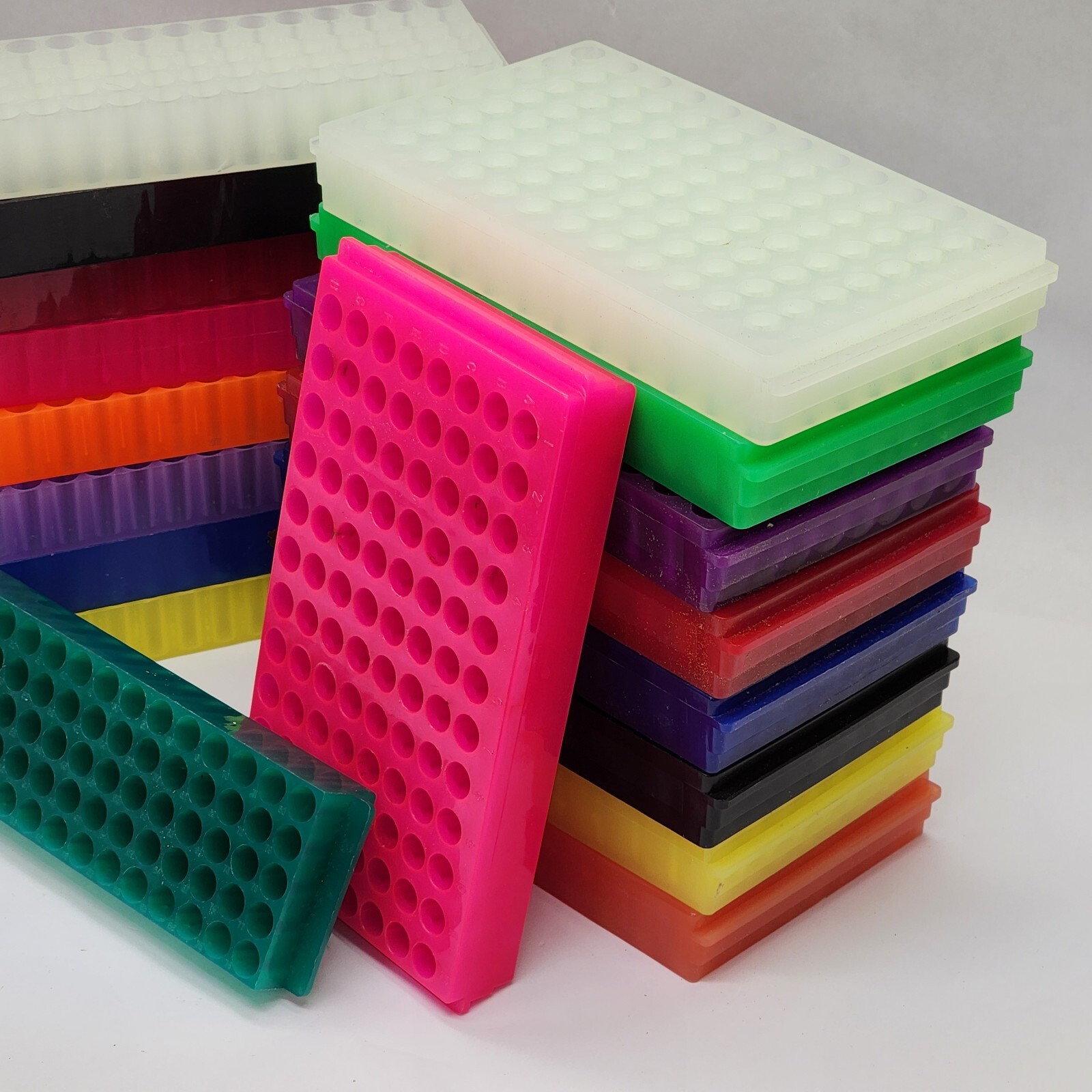 80 or 96 Place Laboratory Plastic Vial Test Tube Rack Holder 8mm or 11mm