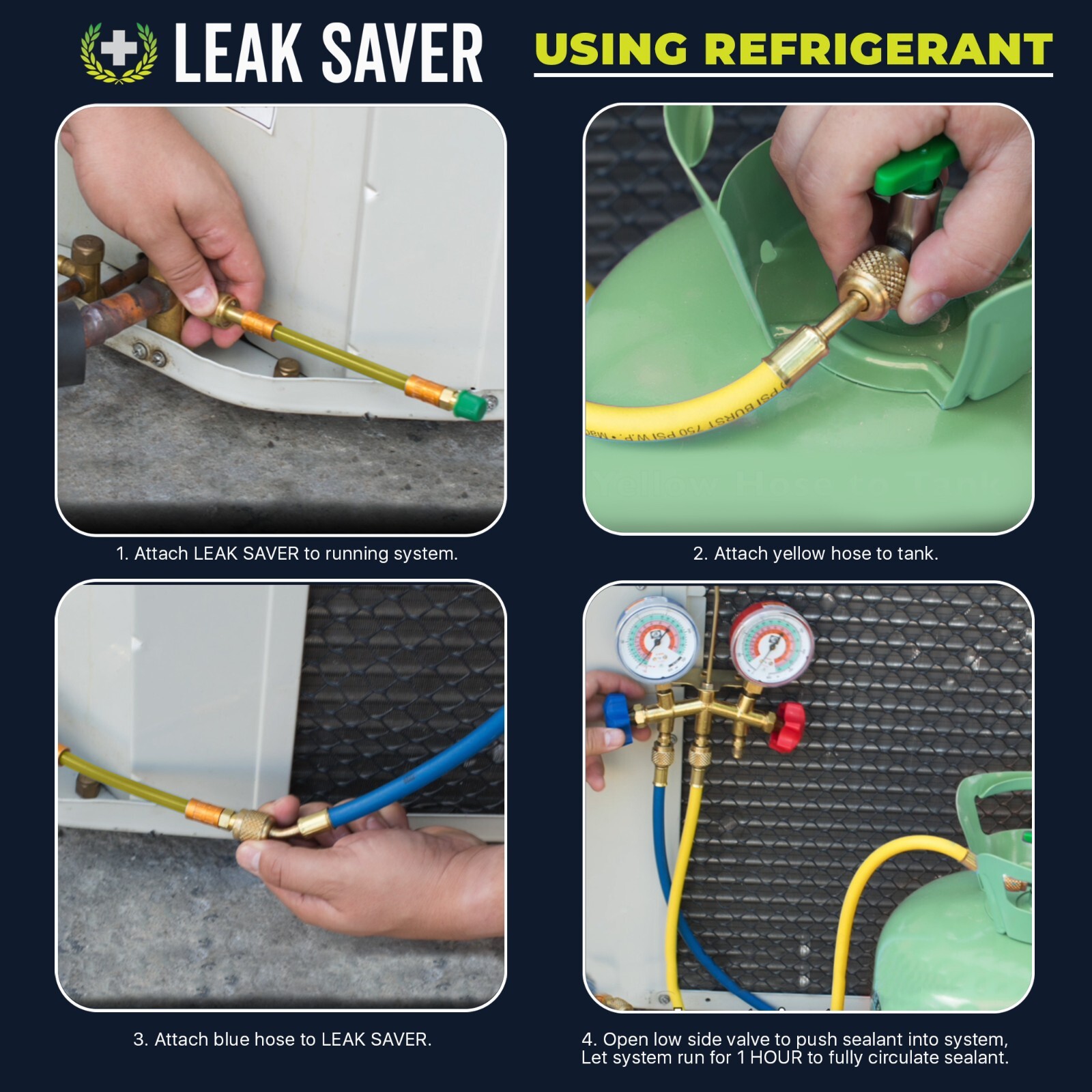 Leak Saver Direct Inject Refrigerant Leak Sealer 6 Pack HVAC & Automotive