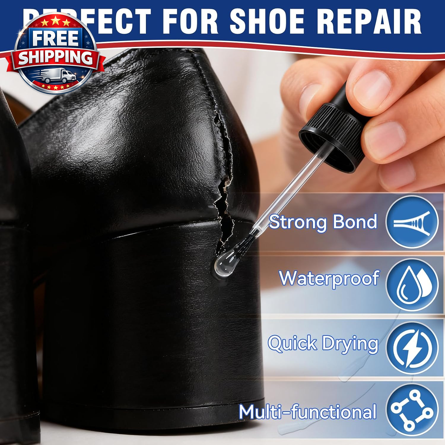 Shoe Glue, 30 G Clear Super Glue for Shoe Repair, Fast Curing & Waterproof Adhes