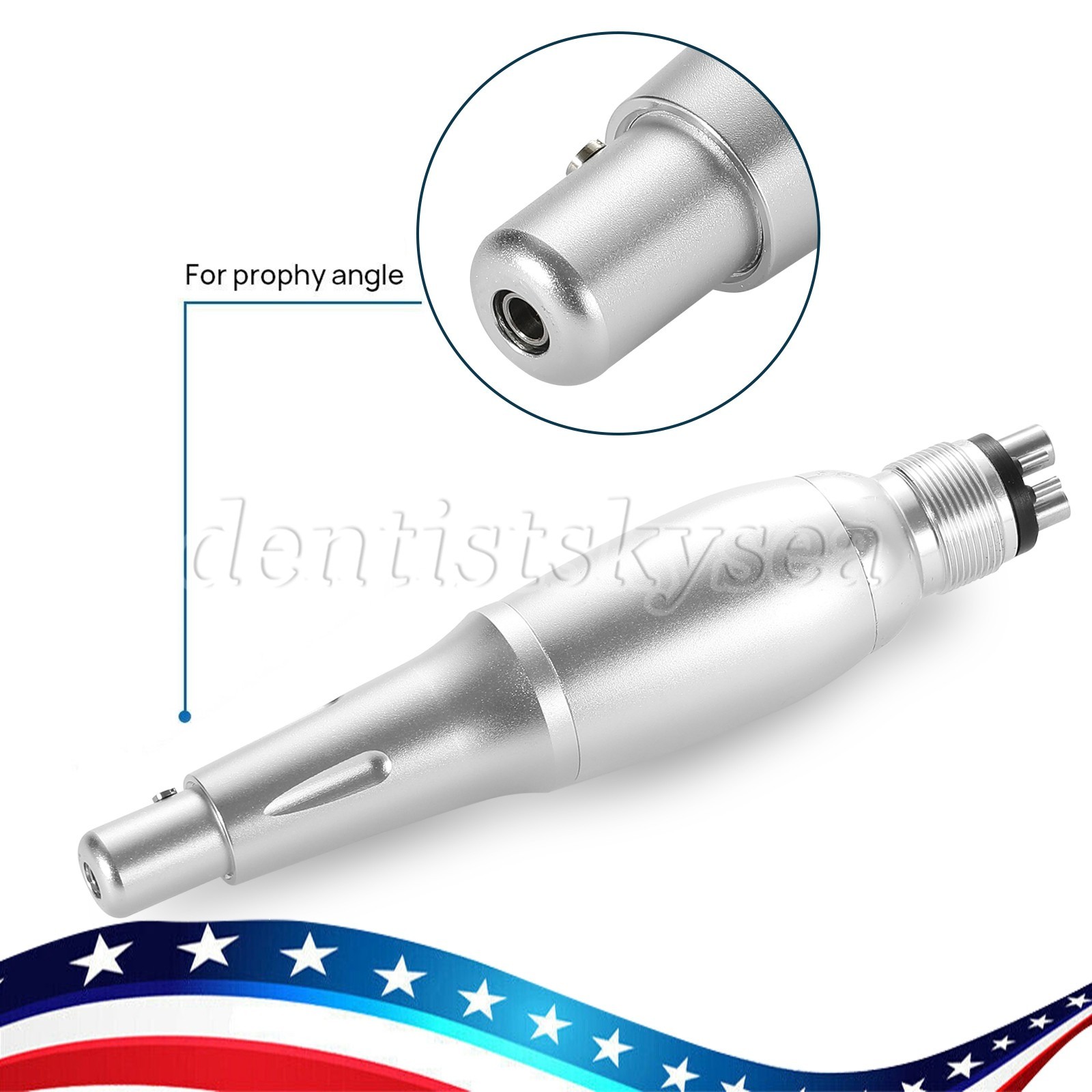 Dental 4:1 Hygiene Prophy Handpiece 360° Swivel Straight Cone Air Motor 4Holes