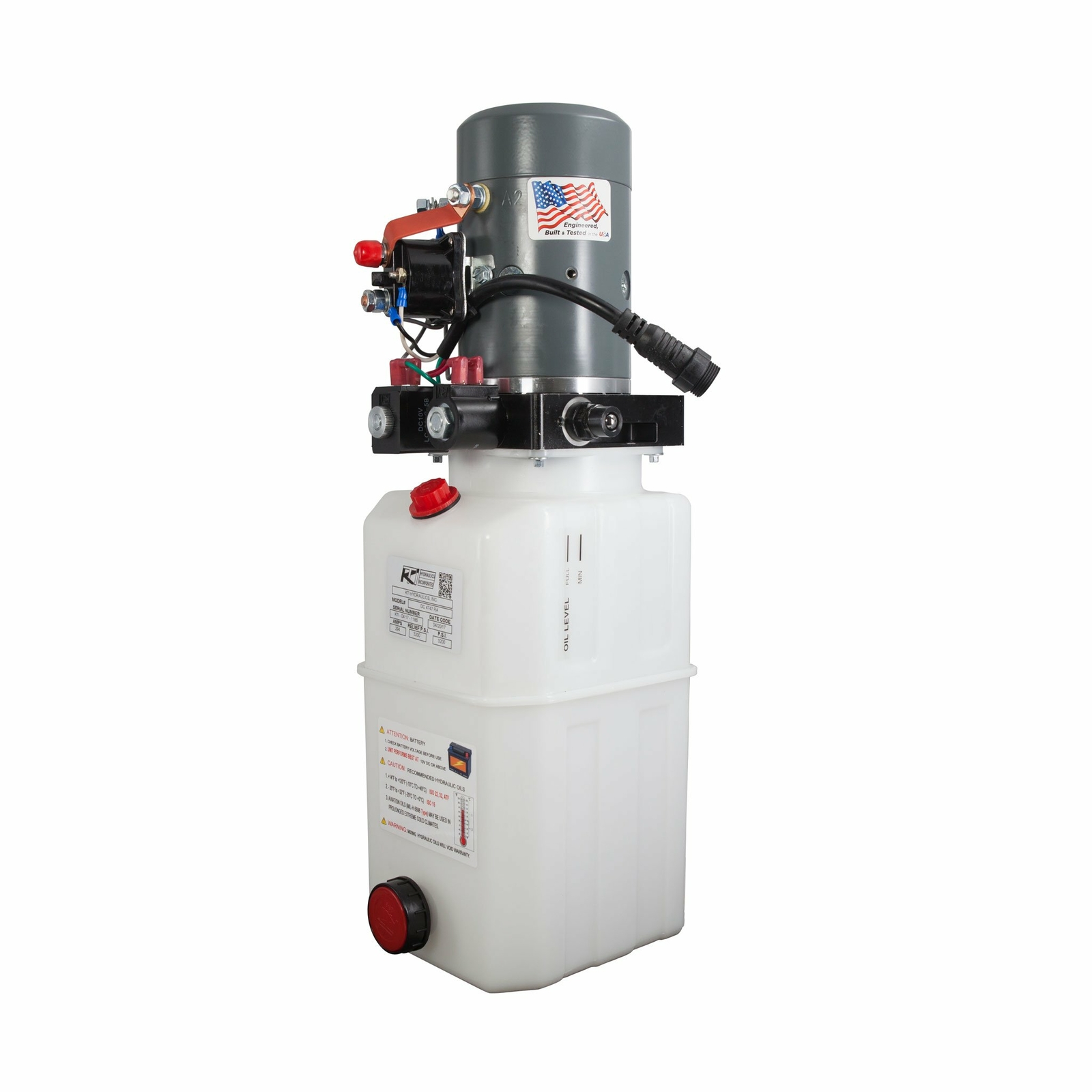 Single & Double Hydraulic Pump For Dump Trailer KTI – 12VDC – 6 Quart Reservoir