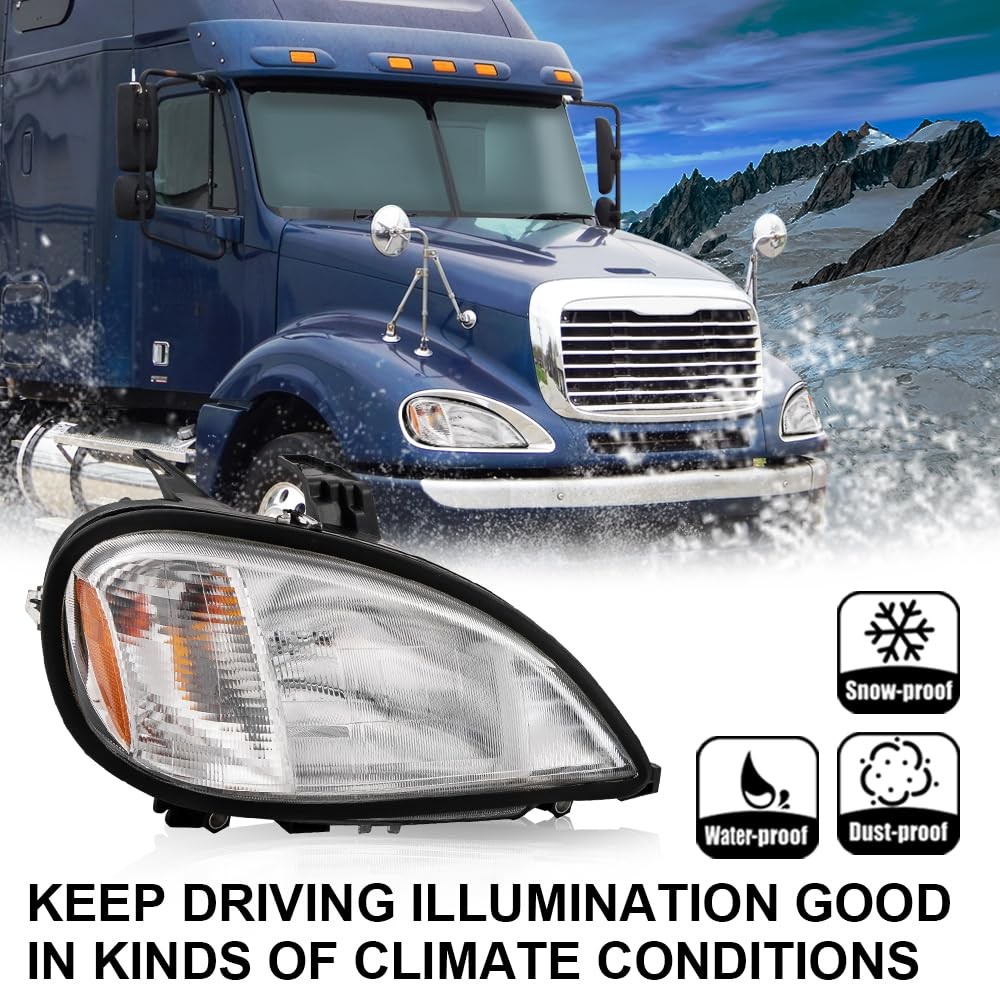 Right Pass. Headlight Assy 96-03 Freightliner Columbia 04 pre-3/31/04