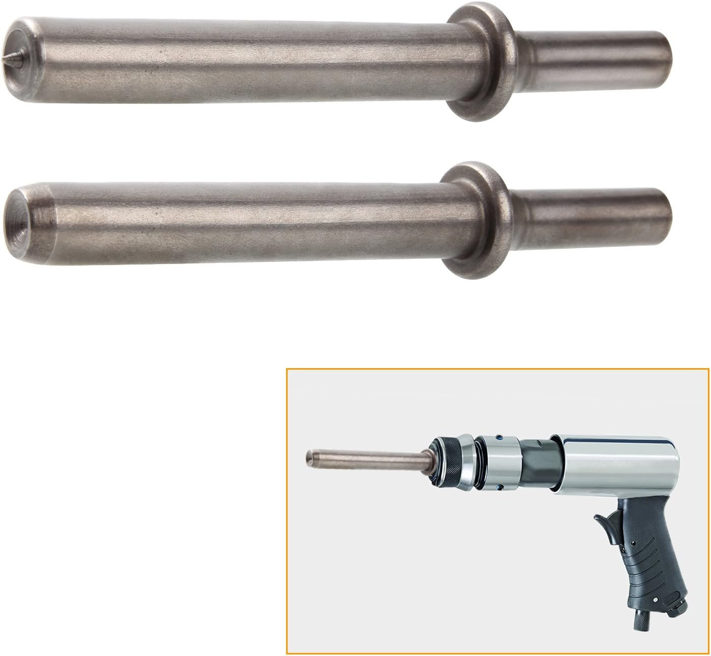 Heavy Duty 2pcs Rivet Set, Pneumatic Air Rivet Hammer Set for Shank 0.401 Ch…