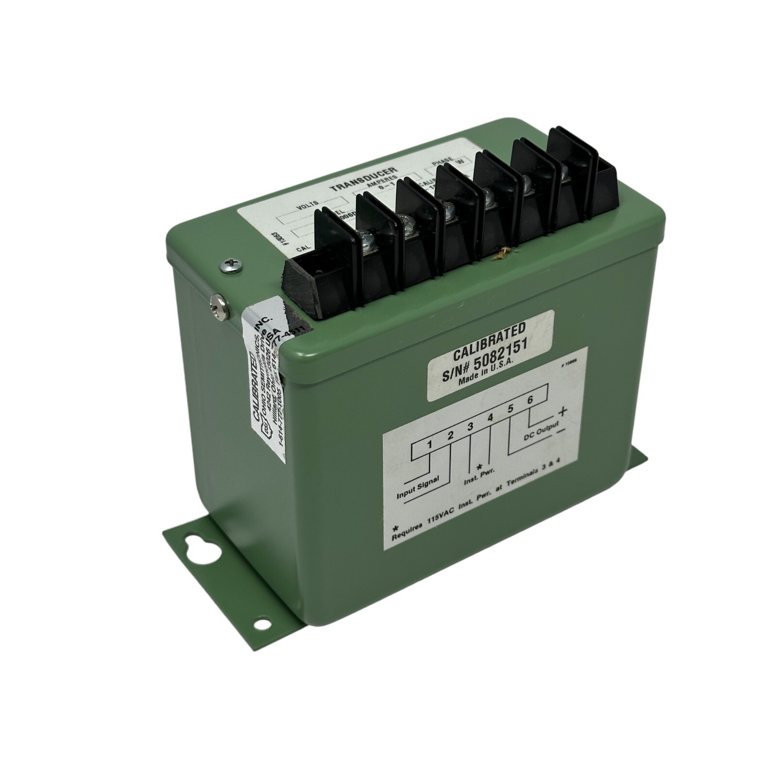 Ohio Semitronics Inc. CT8-006D Current Transducer 0-1 A