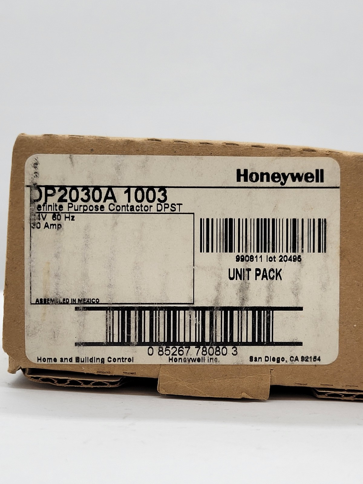 Honeywell DP2030A 1003 Definite Purpose Contactor DPST 24V Coil 50/60Hz 600V