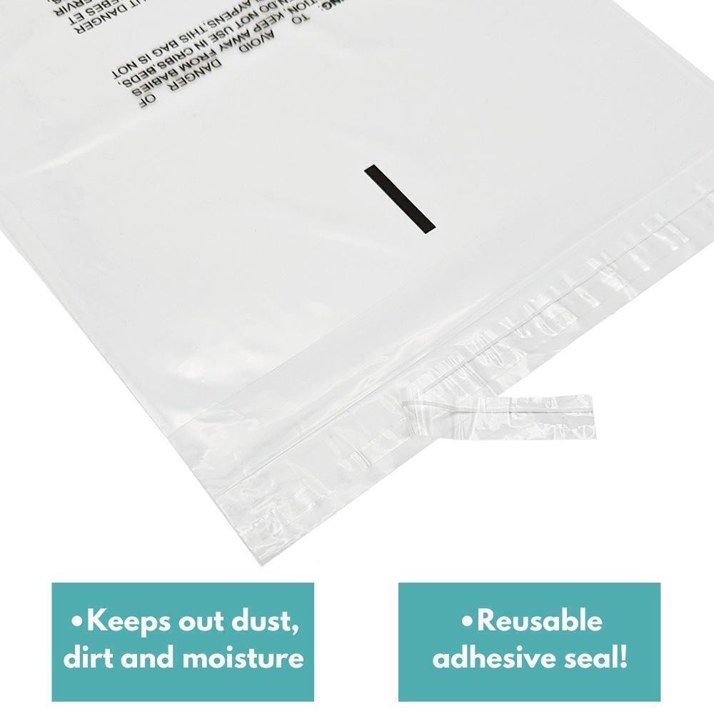 9″x12″ Poly Bags Resealable Suffocation Warning Clear Baggies 1.5 Mil 10000 Pcs