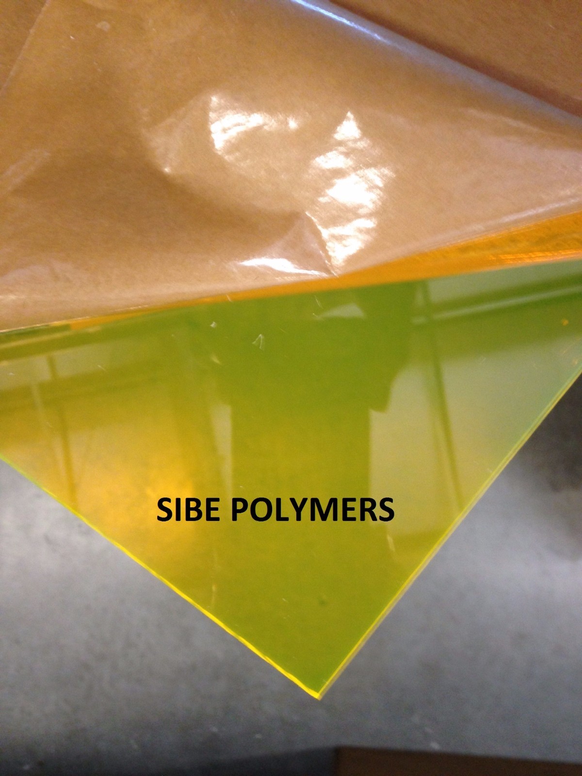 YELLOW FLUORESCENT ACRYLIC PLEXIGLASS 1/8″ X 8″ X 12″ PLASTIC SHEET
