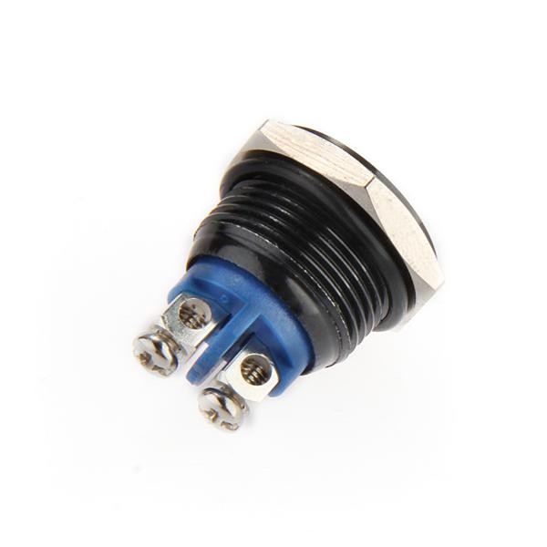 Metal Push Button Waterproof Switch Black Momentary Reset DC 2A 12V-36V Car/Boat