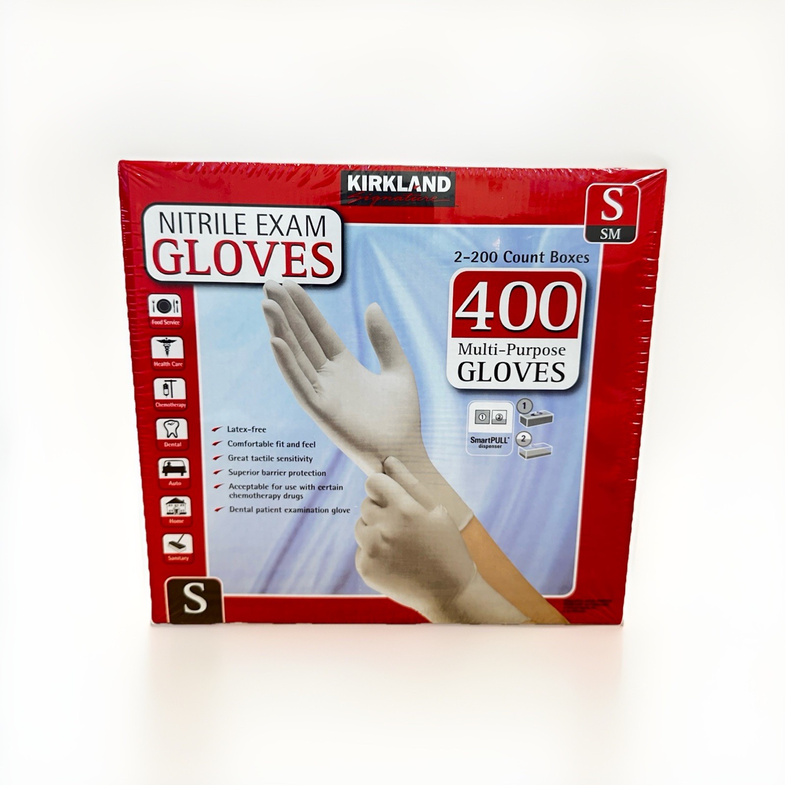 Kirkland Latex Free (Bulk Lot) Nitrile Exam Gloves Size Small (6 Packs Of 400)!