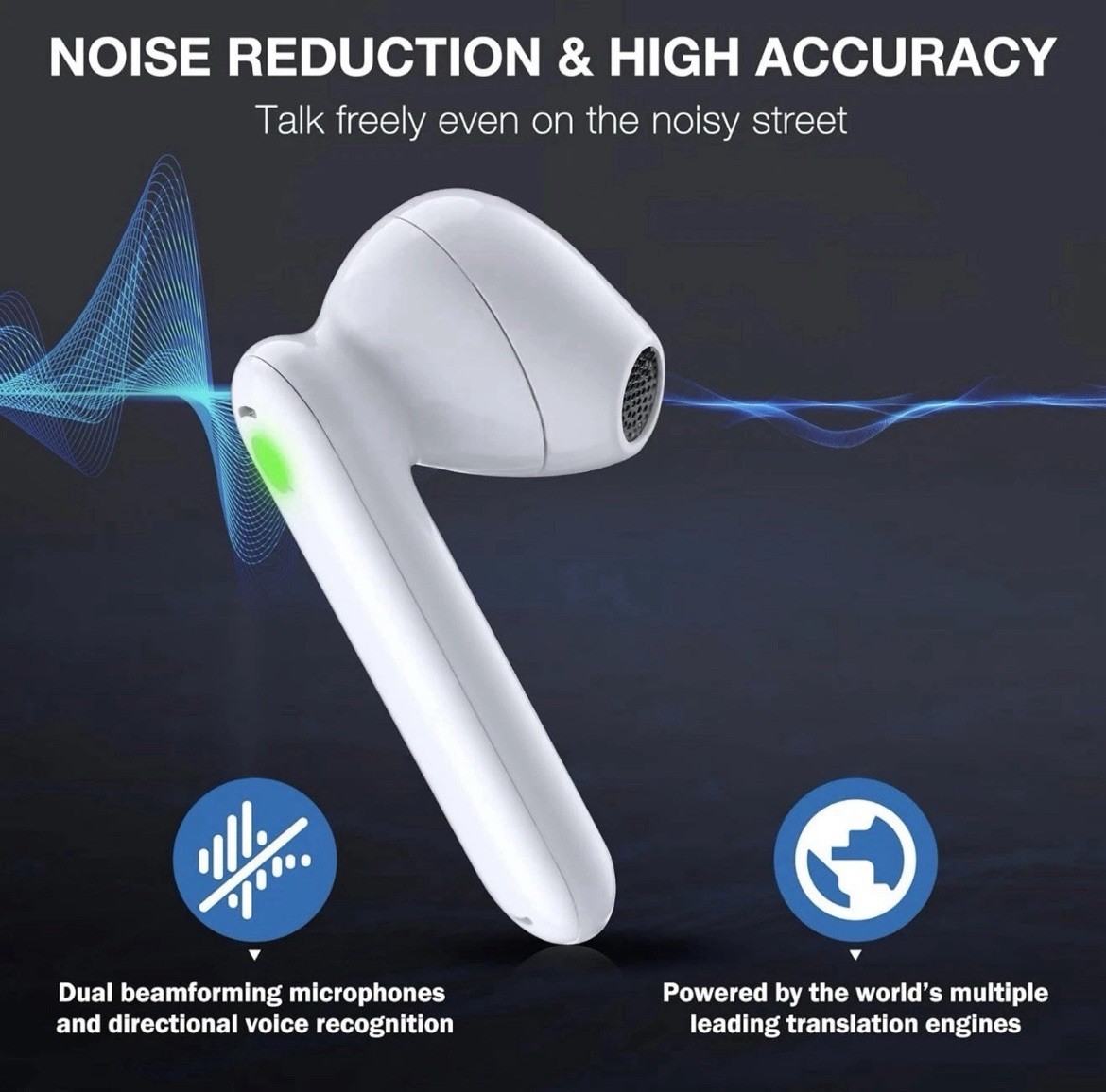 Timekettle WT2 Edge W3 Ai Translator Earbuds White 8 Offline, 40 Online Language