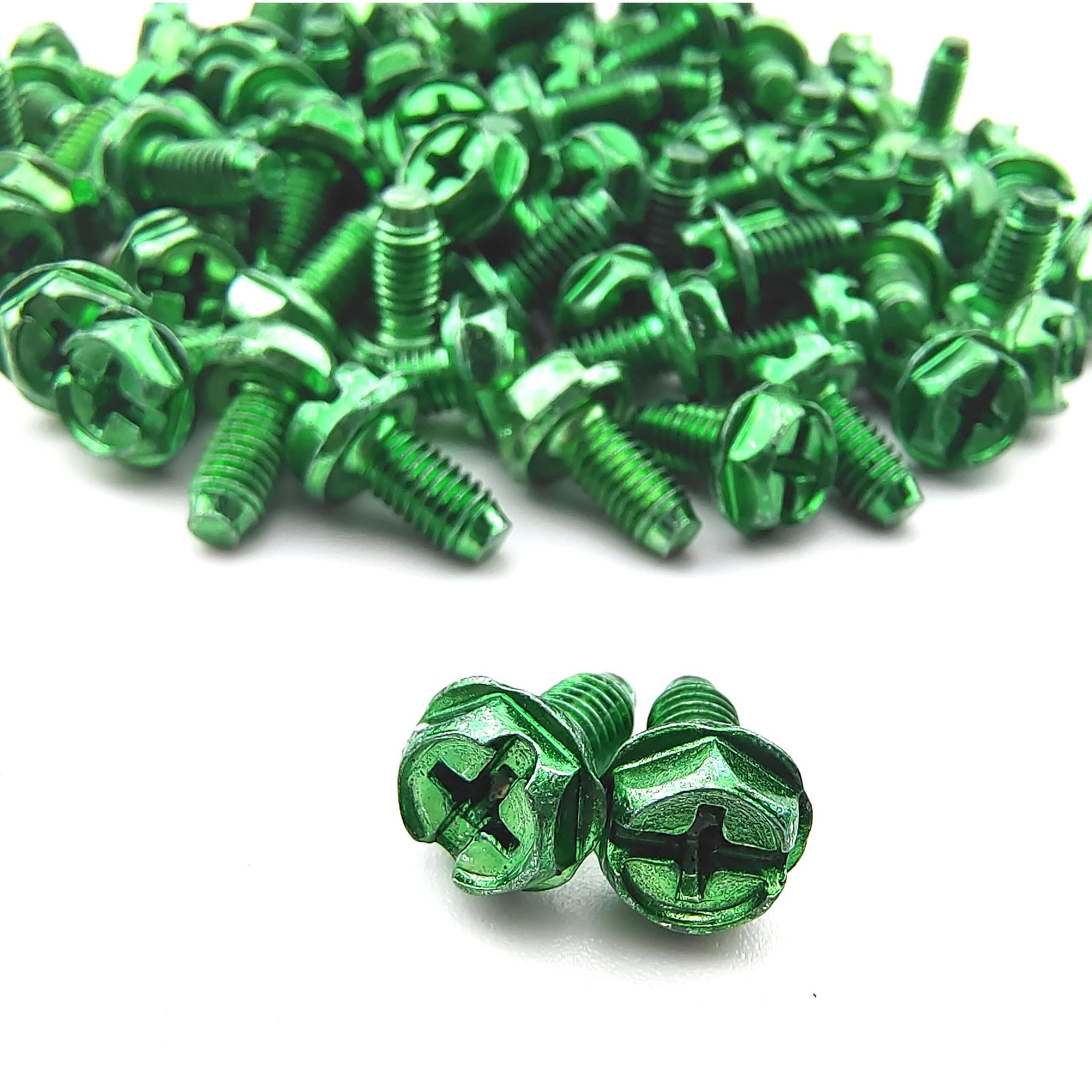 1032 x 3/8 Inch Hex Head Grounding Screws Carbon Steel Green 100 PCS Kit