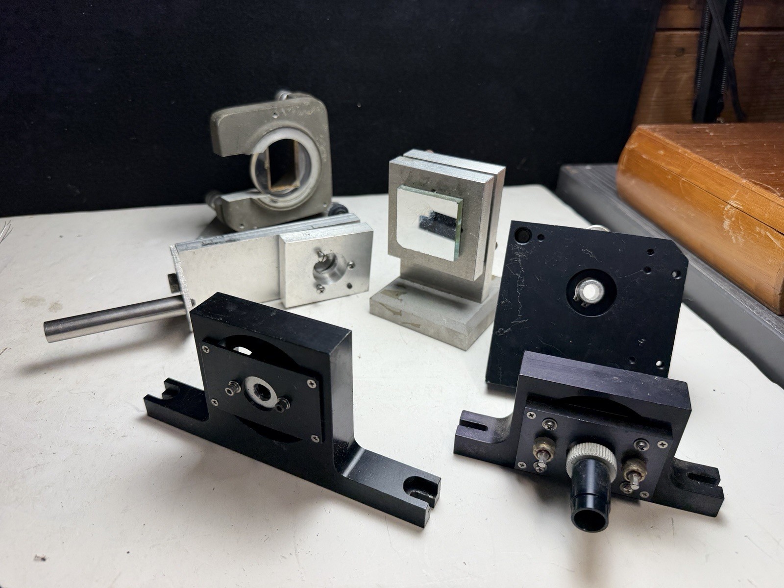 Vintage Laser / Optic stands parts from closed College Laser Lab set F