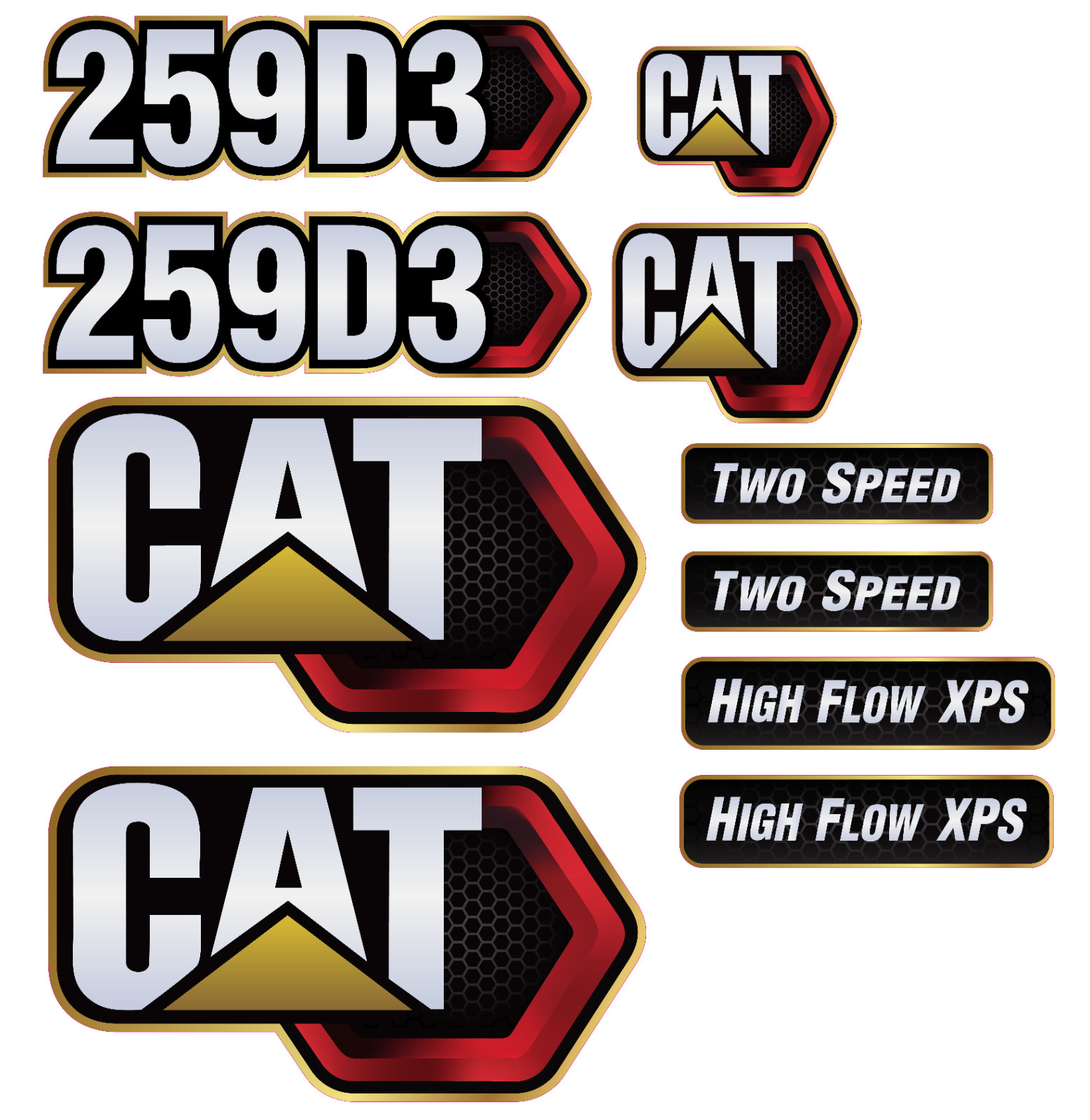 For Caterpillar CAT 259D3 Skid Steer | Replacement Decal Set | FREE SHIPPING