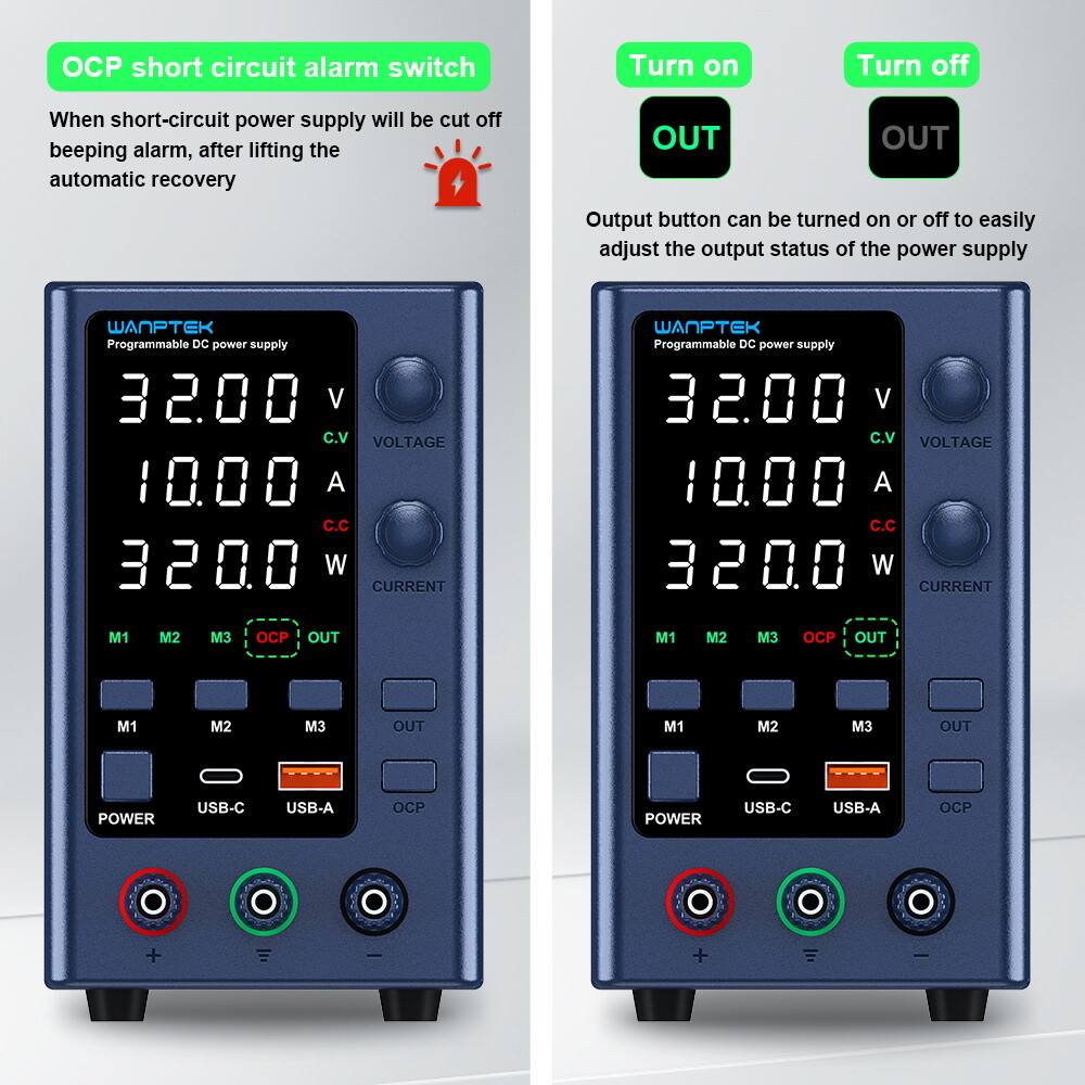 EPS 0-32V 10A Adjustable Lab DC Power Supply Variable Precision Internal Memorie