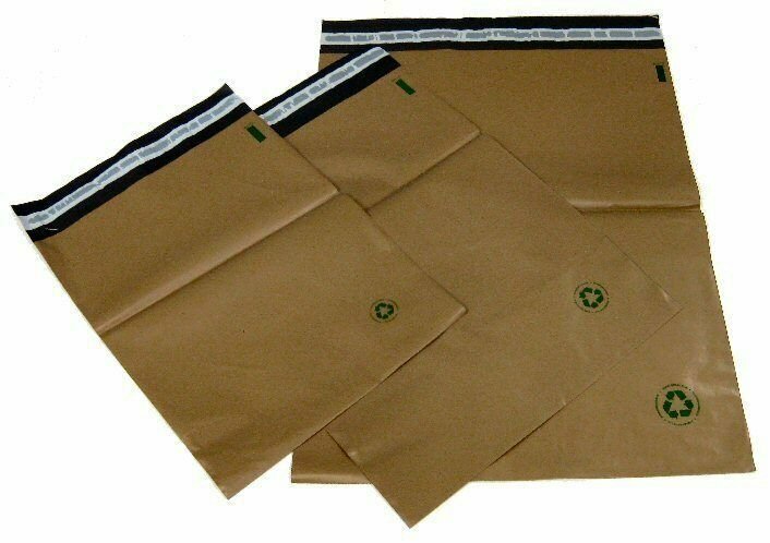 Biodegradable Poly Bag Mailer 25 #3 10×13 Brown Unlined Self Seal Envelope
