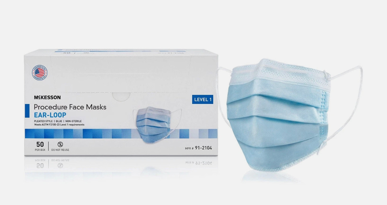 McKesson Procedure Face Masks Level 1 – Disposable Blue (50 Masks)