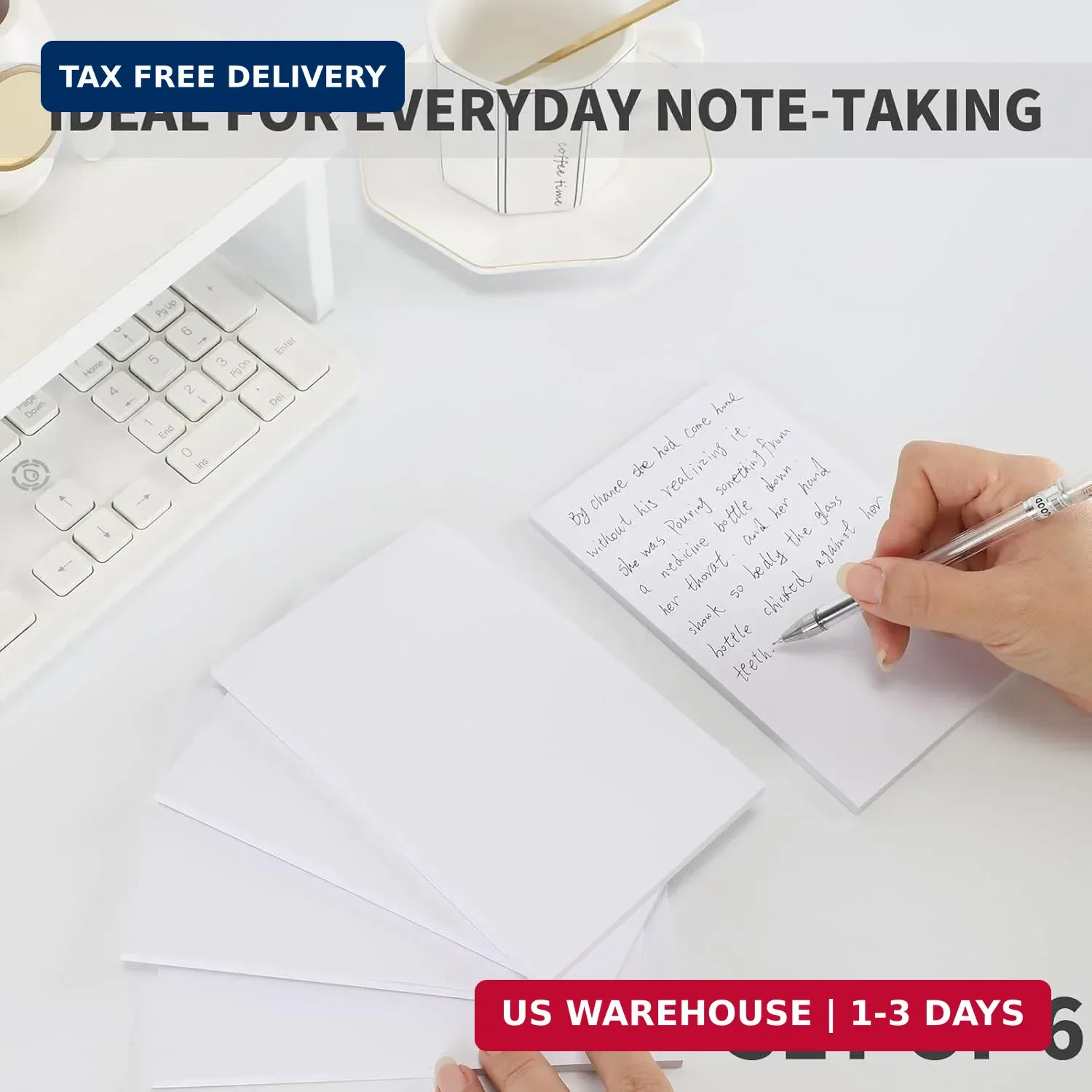 6 Pack 4×6 Blank Memo Note Pads 50 Sheets Small Scratch Pads for Writing