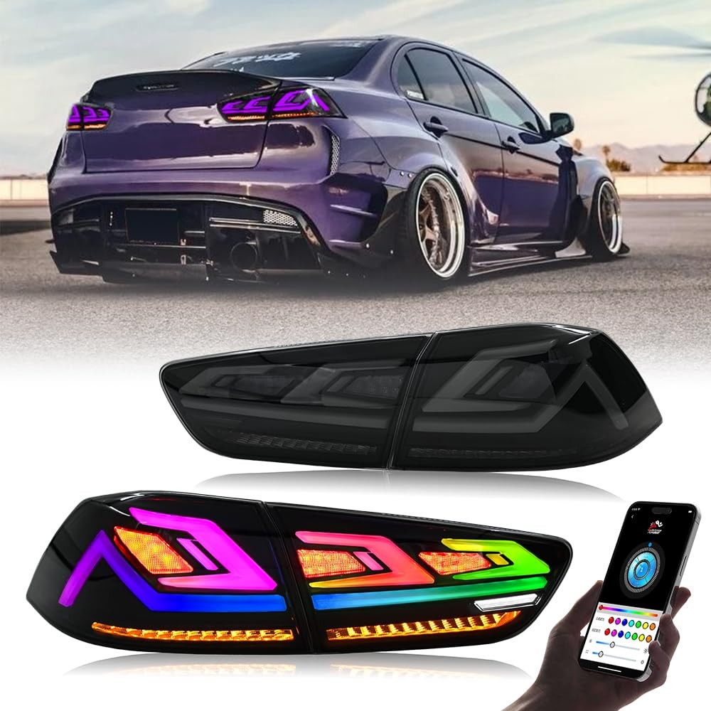 Color Changing RGB LED Tail Lights 08-26 Lancer EVO X Sequential