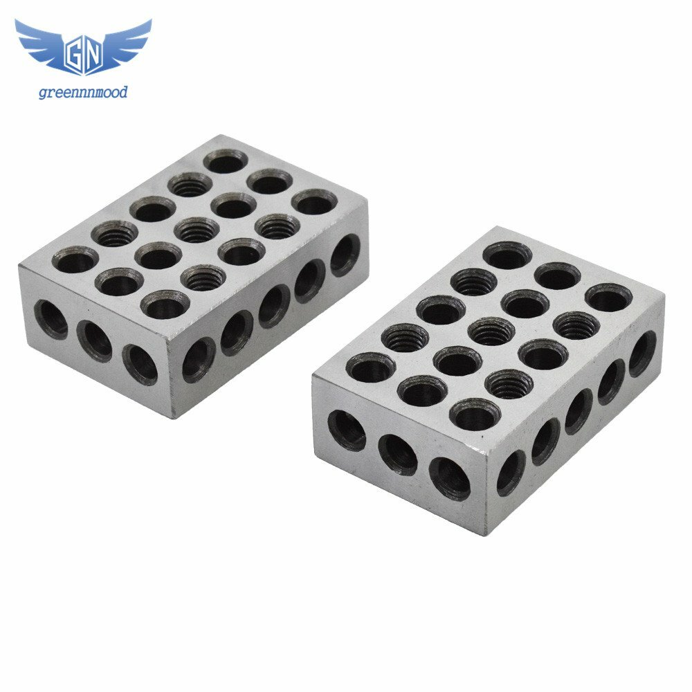 1 Matched Pair Ultra Precision 1-2-3 Blocks 23 Holes .0002″ Machinist 123 Jig