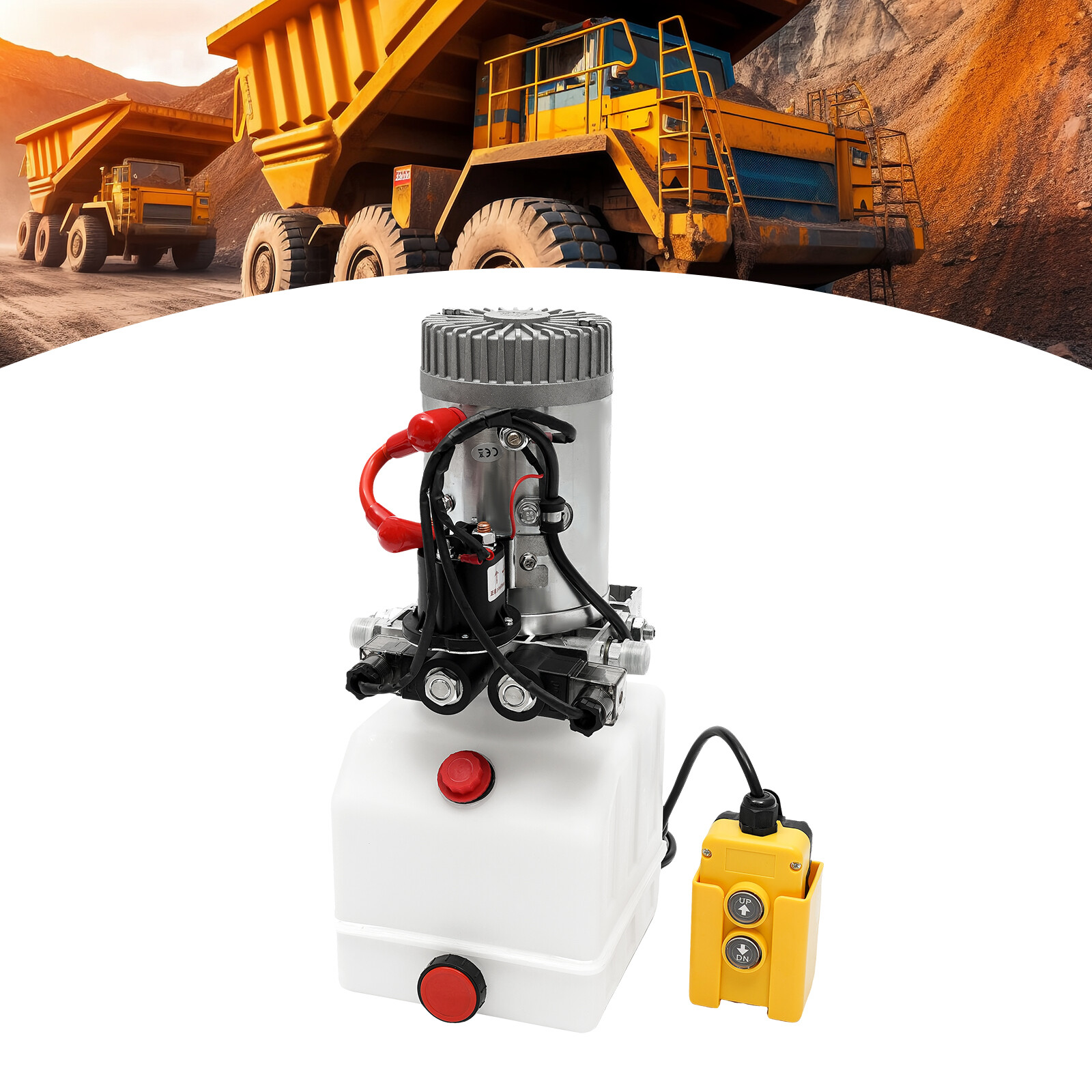 3 Quart Double Acting Hydraulic Pump Dump Trailer Reservoir 12V DC Unit Pack