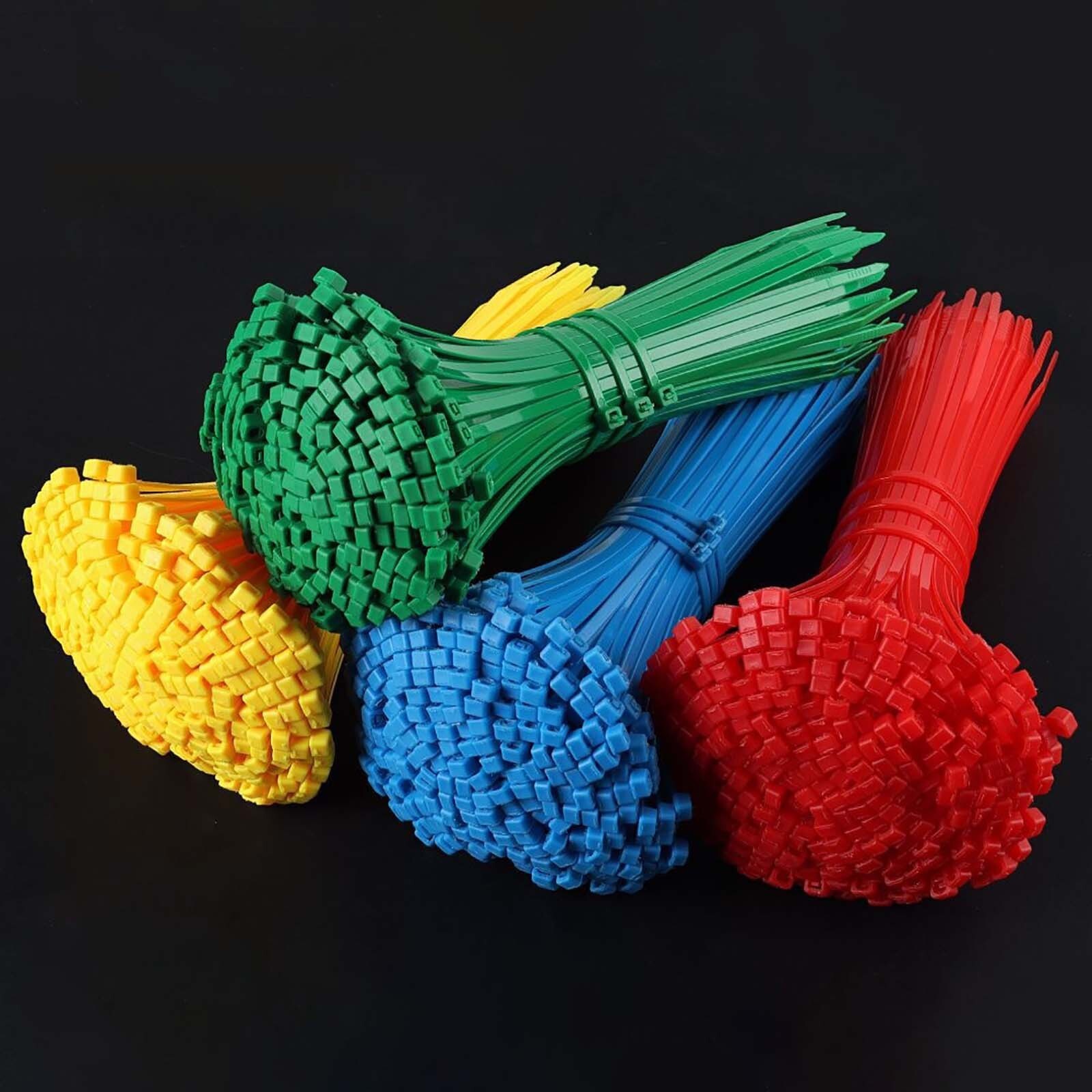 Cable Ties Zip Tie Wraps Strong Nylon Various Size Colours 100/500/1000 Pcs