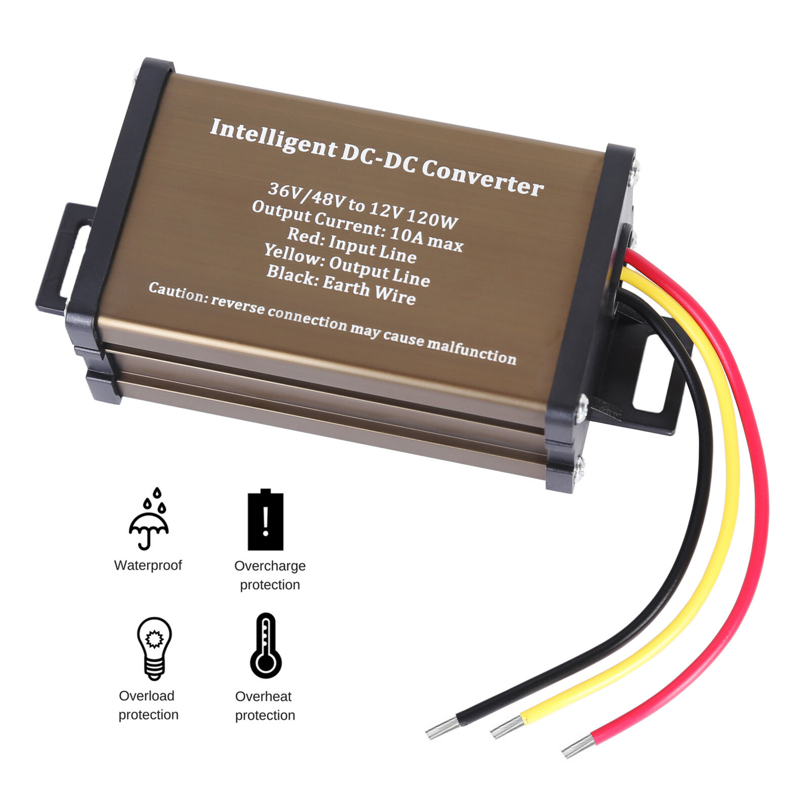 DC 36V to 12V Step Down Power Converter for Golf Cart with 36V Drive System
