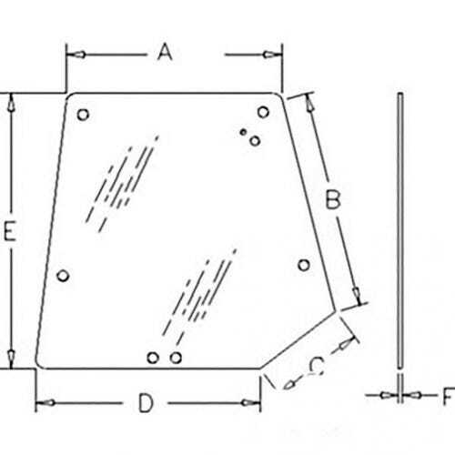 Cab Glass – Rear Window Upper Tinted fits Massey Ferguson 4225 4235 4245 4255