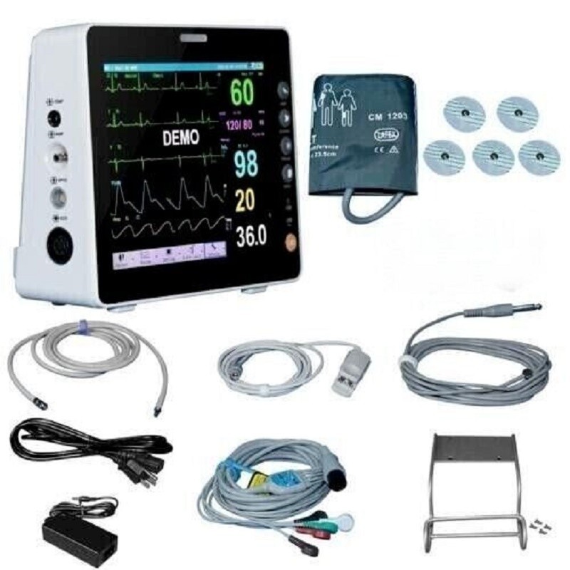 8″ Patient Monitor Multi-Parameter Vital Signs Machine ECG NIBP SPO2 Hospital