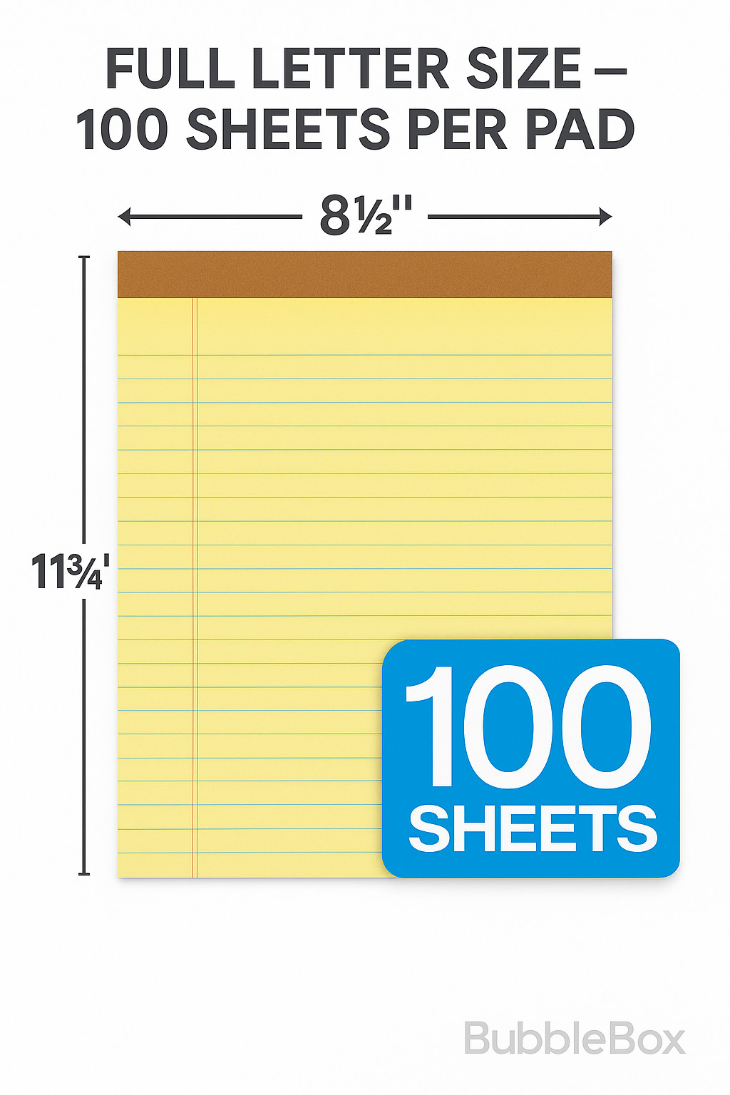 TOPS Legal Pad 8.5×11.75 Canary Legal Ruled 100 Sheet Pads 9-Pack BubbleBox