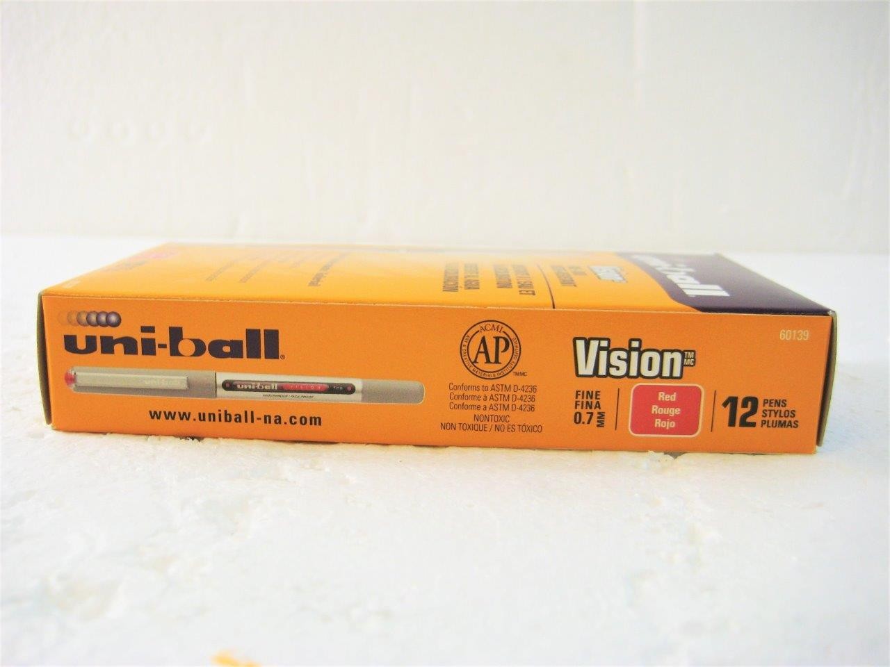 (36-Pens) Uni-ball Onyx Red Ink Fine Point Roller Ball Pen, 3-Dozen, New (60139)