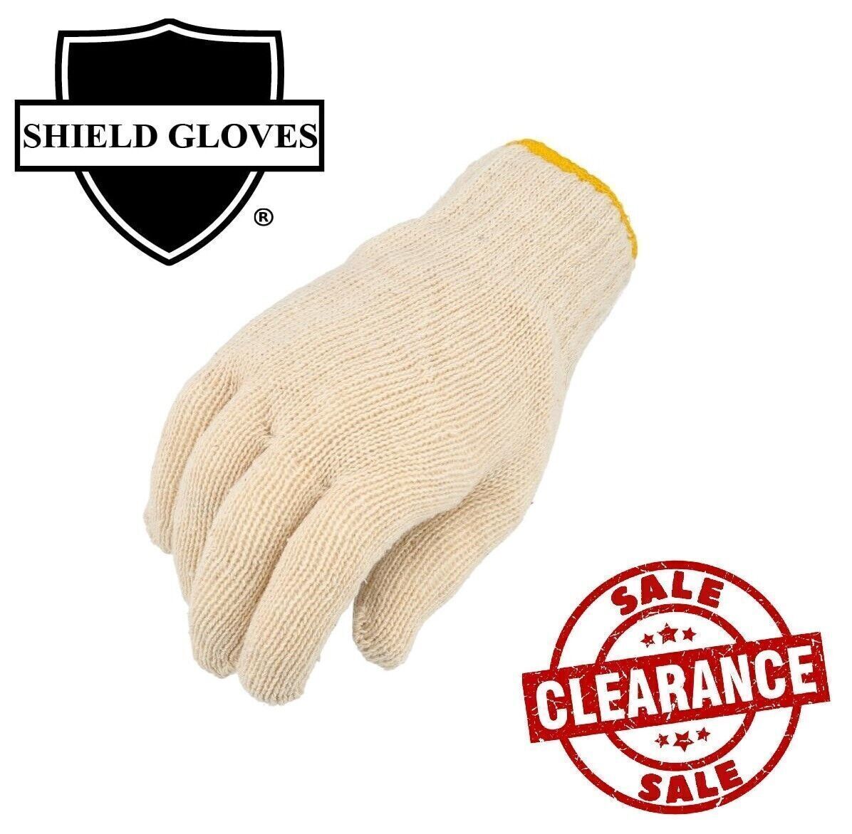300 Pairs – Cotton Blended String Knit Gloves – Men’s Size – Tan