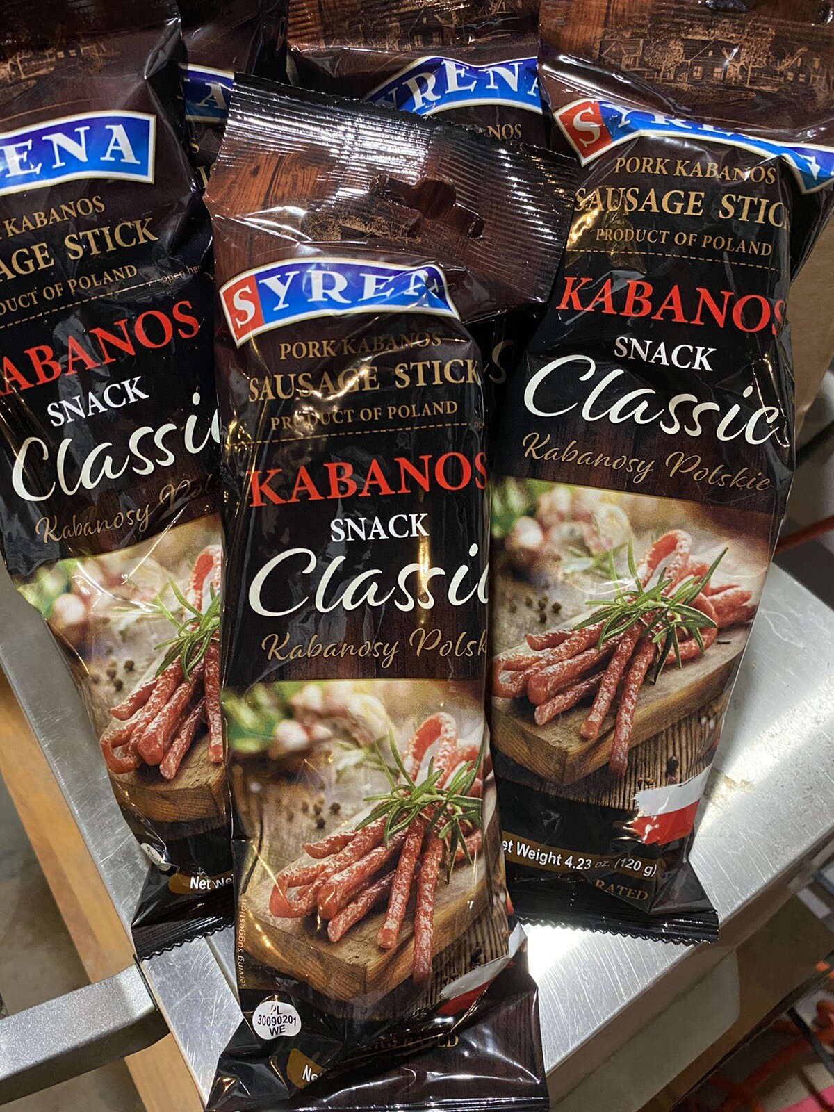 SOKOLOW Kabanosy Francuskie,Cooked,smoked And Dried Pork Sausage ( 5 Pack )